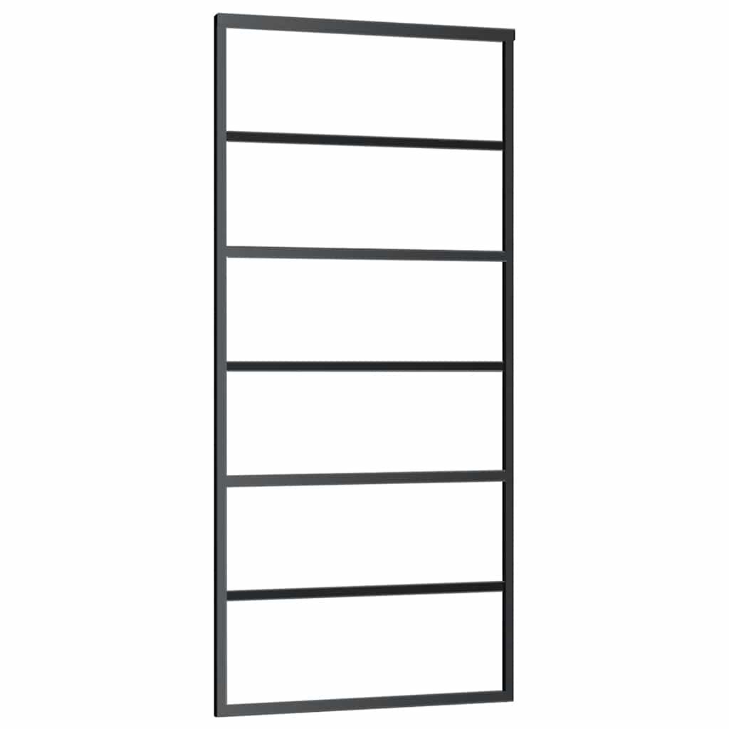 Liukuovi Asennustarvikkeilla Musta 90X205 Cm Esg Lasi