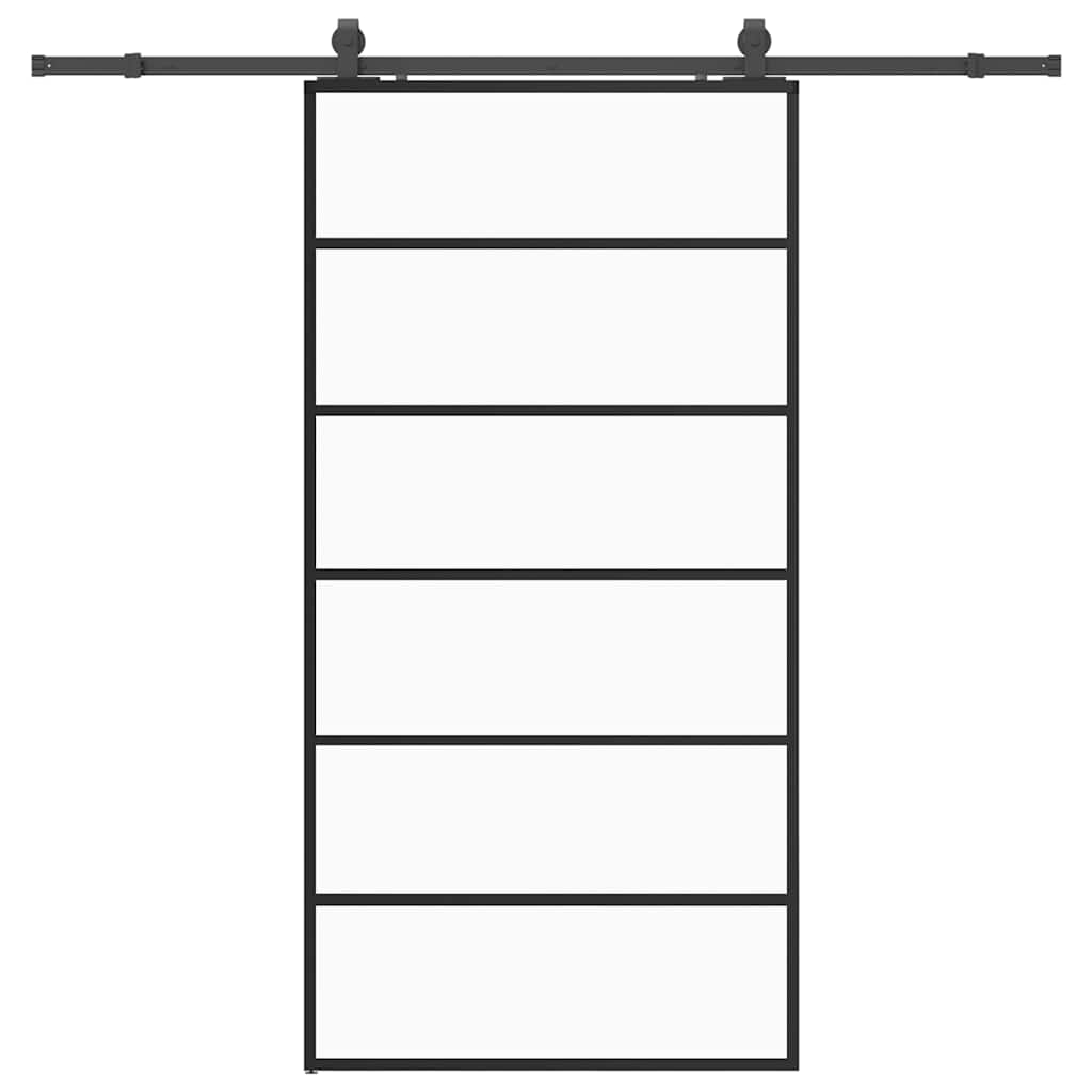 Liukuovi Laitteistosarjalla Musta 102X205 Cm Esg Lasi