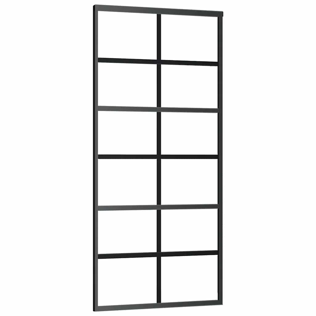 Liukuovi Asennustarvikkeilla Musta 90X205 Cm Esg Lasi