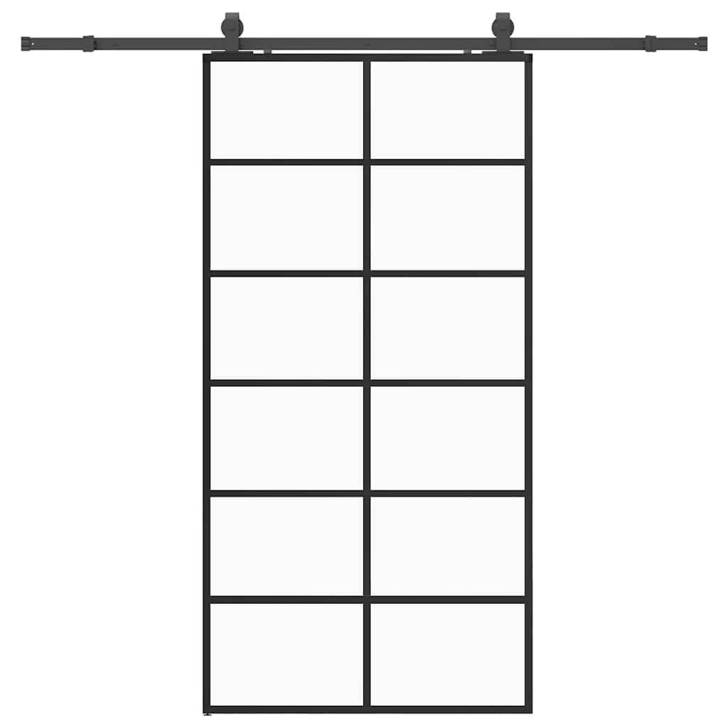 Liukuovi Laitteistosarjalla Musta 102X205 Cm Esg Lasi