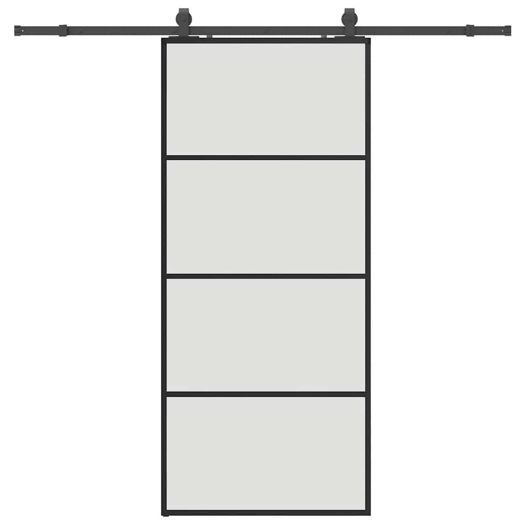Liukuovi Asennustarvikkeilla Musta 90X205 Cm Esg Lasi
