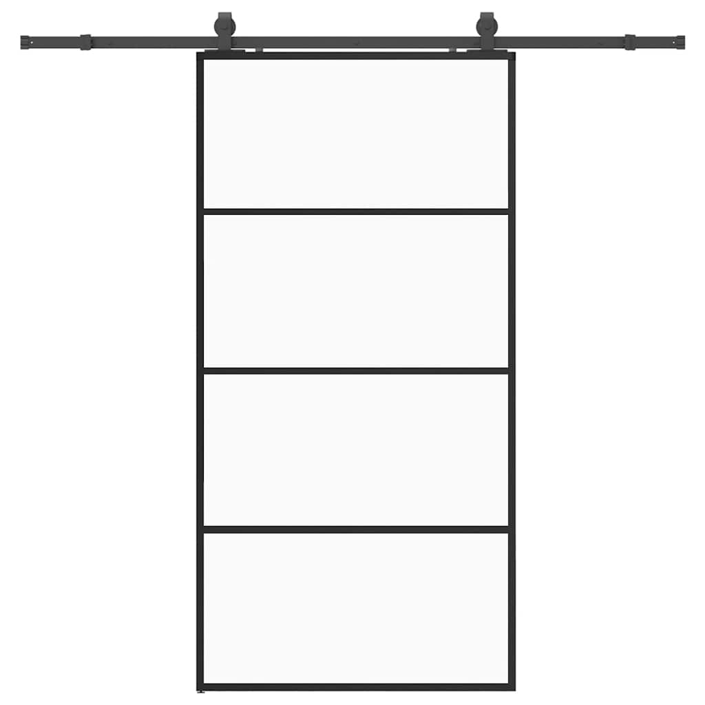 Liukuovi Rautaosilla Musta 102,5X205 Cm Esg-Lasi