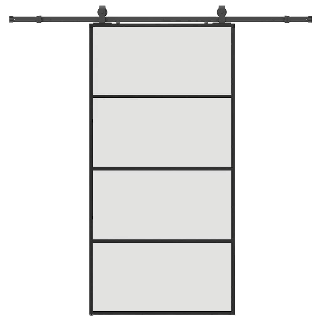 Liukuovi Rautaosilla Musta 102,5X205 Cm Esg-Lasi
