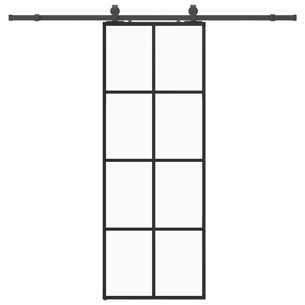 Liukuovi Asennustarvikkeilla Musta 76X205 Cm Esg Lasi