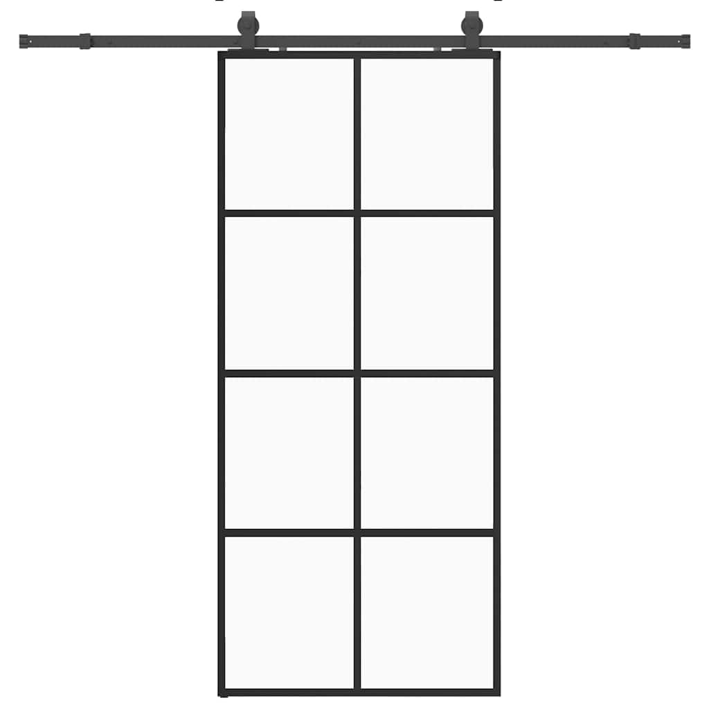 Liukuovi Asennustarvikkeilla Musta 90X205 Cm Esg Lasi