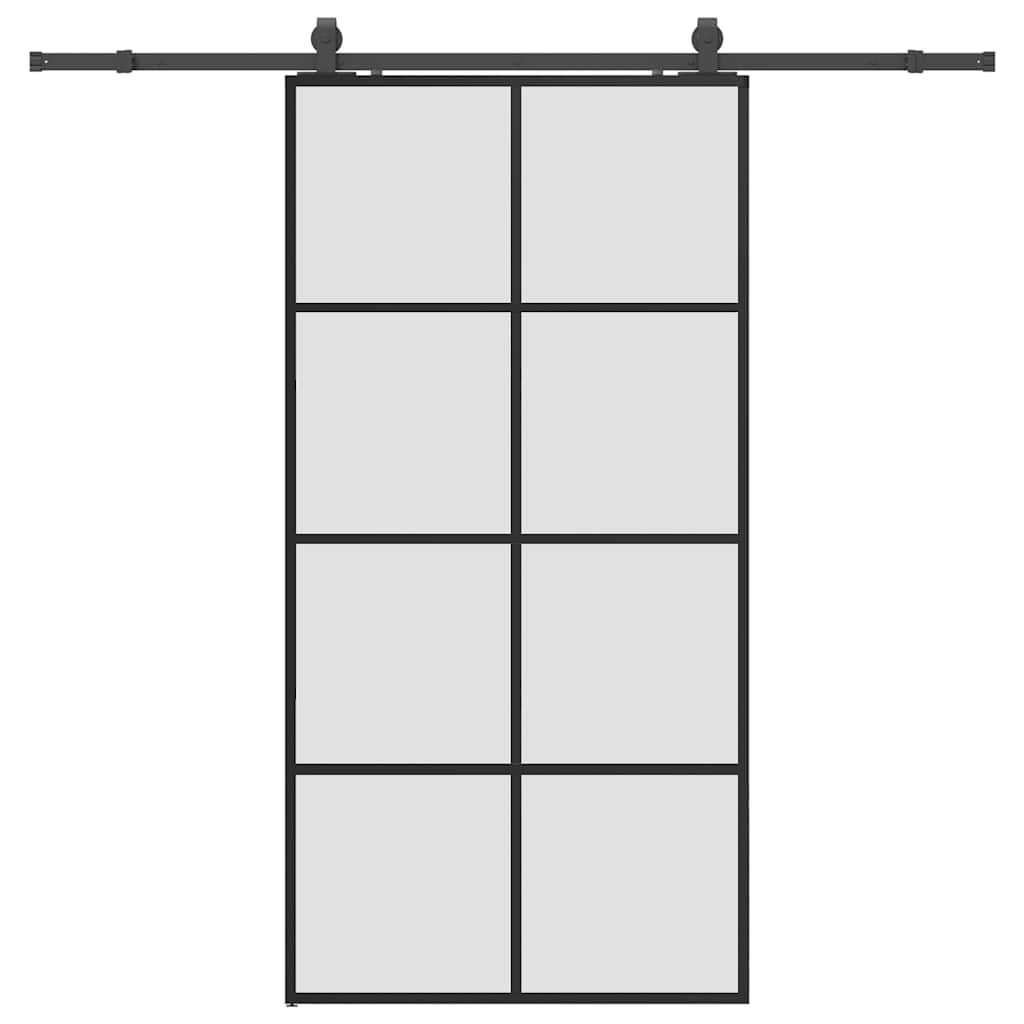Liukuovi Rautaosilla Musta 102,5X205 Cm Esg-Lasi