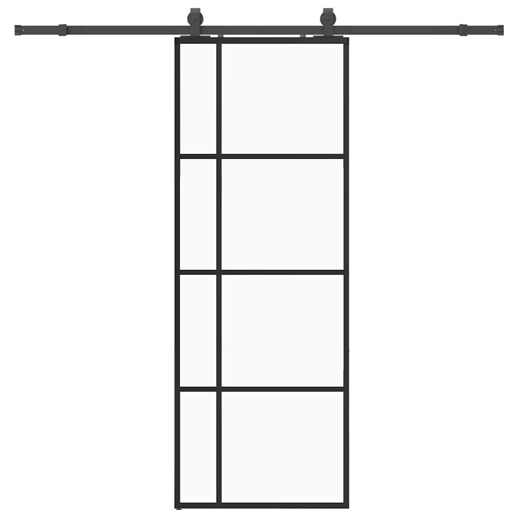 Liukuovi Asennustarvikkeilla Musta 76X205 Cm Esg Lasi