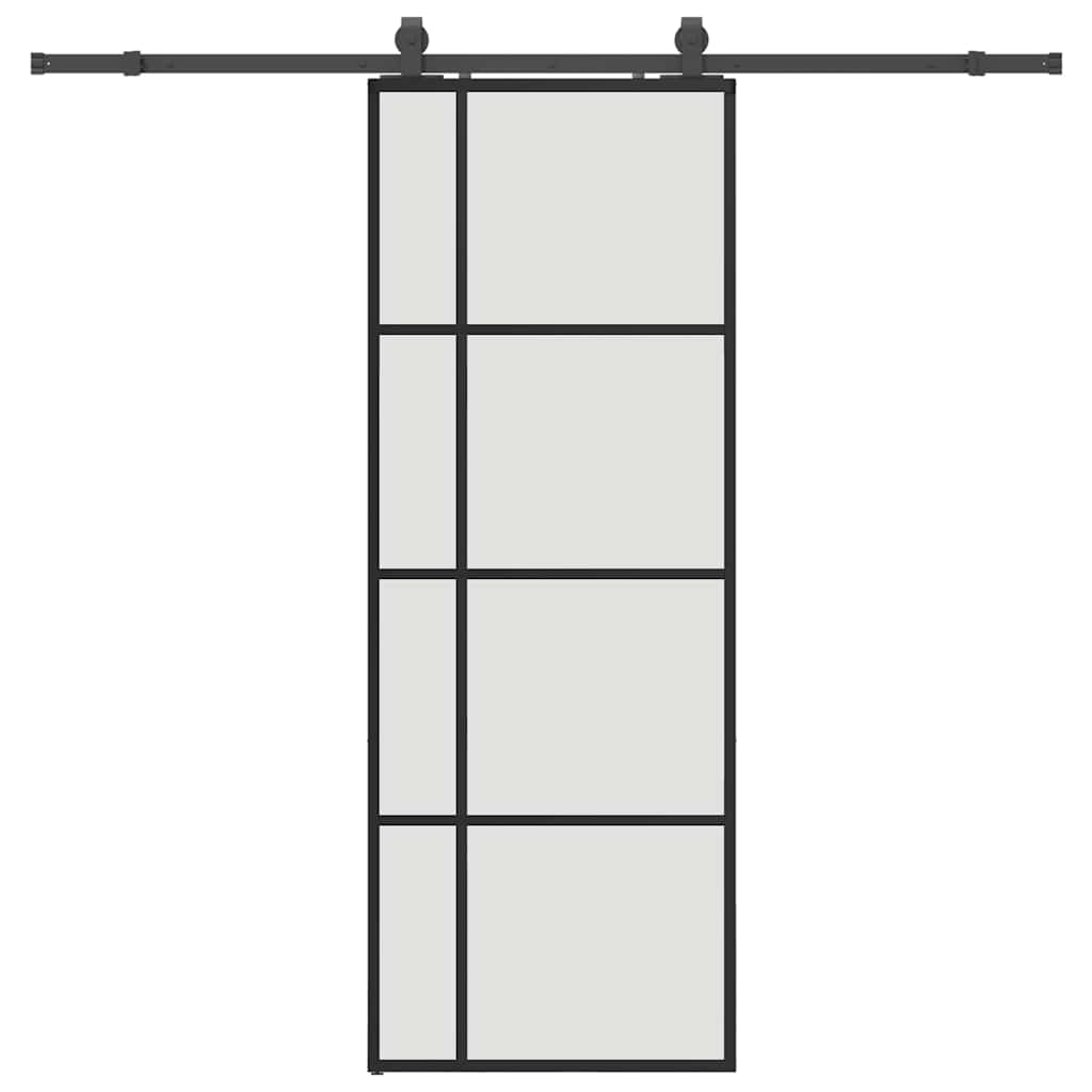 Liukuovi Asennustarvikkeilla Musta 76X205 Cm Esg Lasi