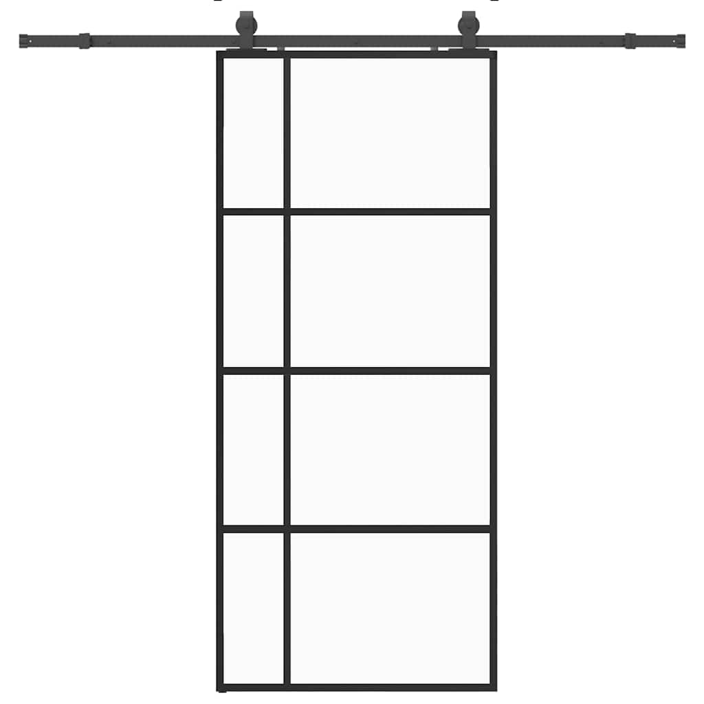 Liukuovi Asennustarvikkeilla Musta 90X205 Cm Esg Lasi