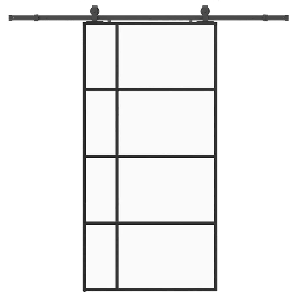 Liukuovi Rautaosilla Musta 102,5X205 Cm Esg-Lasi