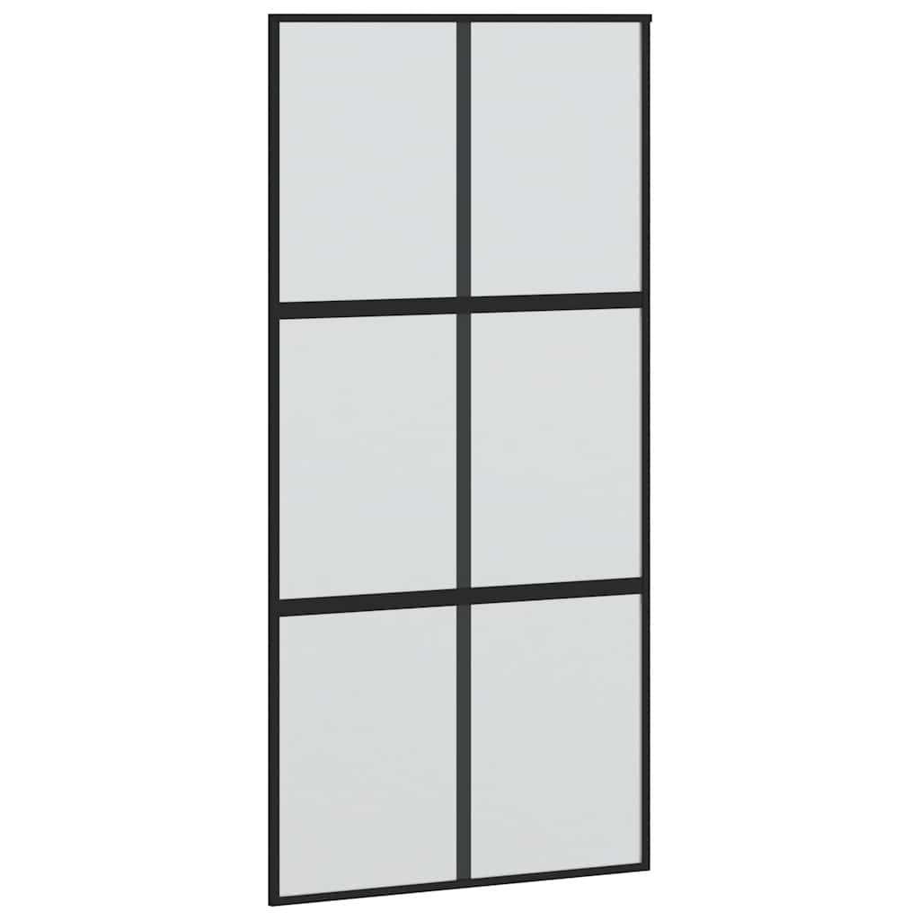 Liukuovi Laitteistosarjalla Musta 102,5X205 Cm Karkaistu Lasi