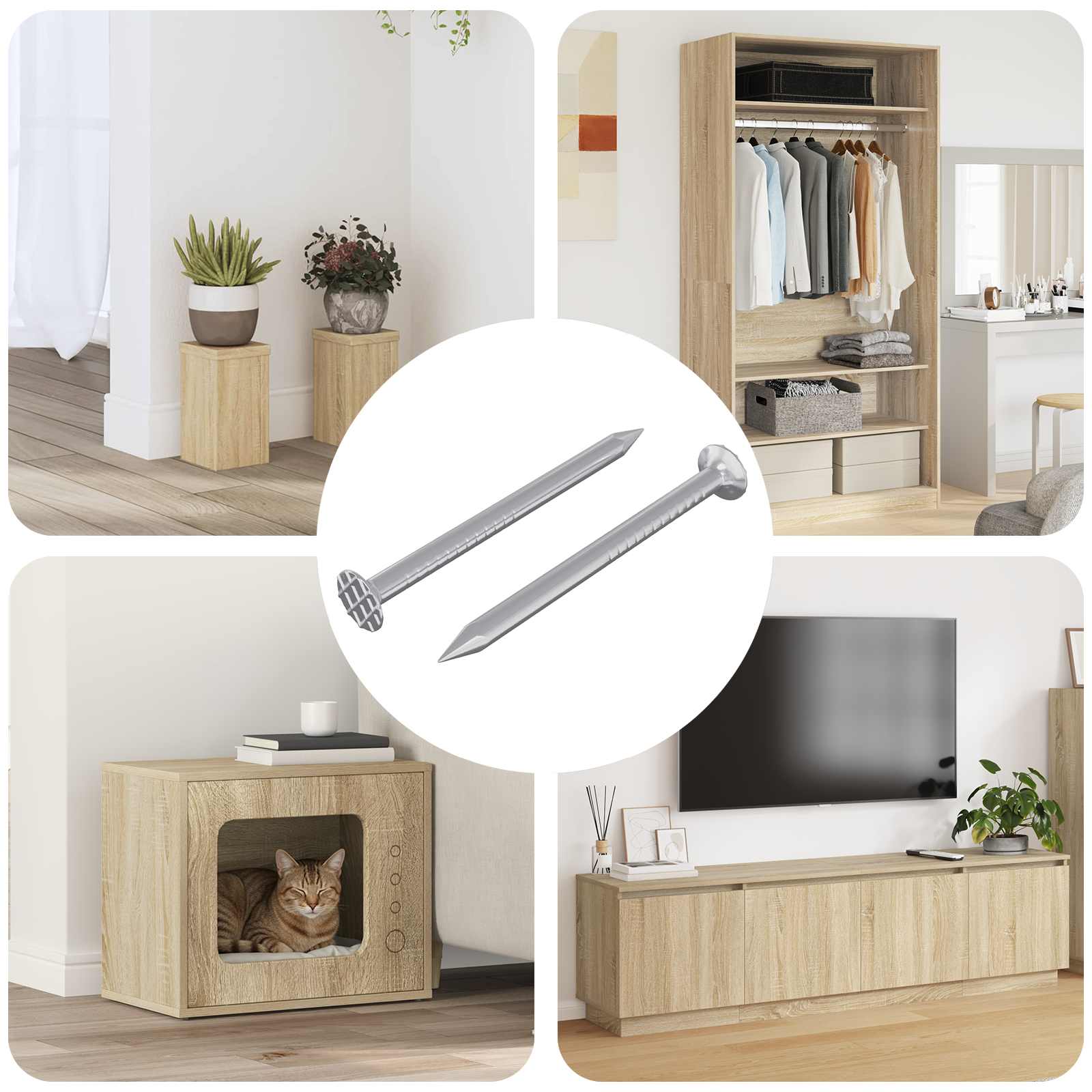 Confirmat-Ruuvit 2 Pcs Hopea Ø5 X 40 Mm Metalli