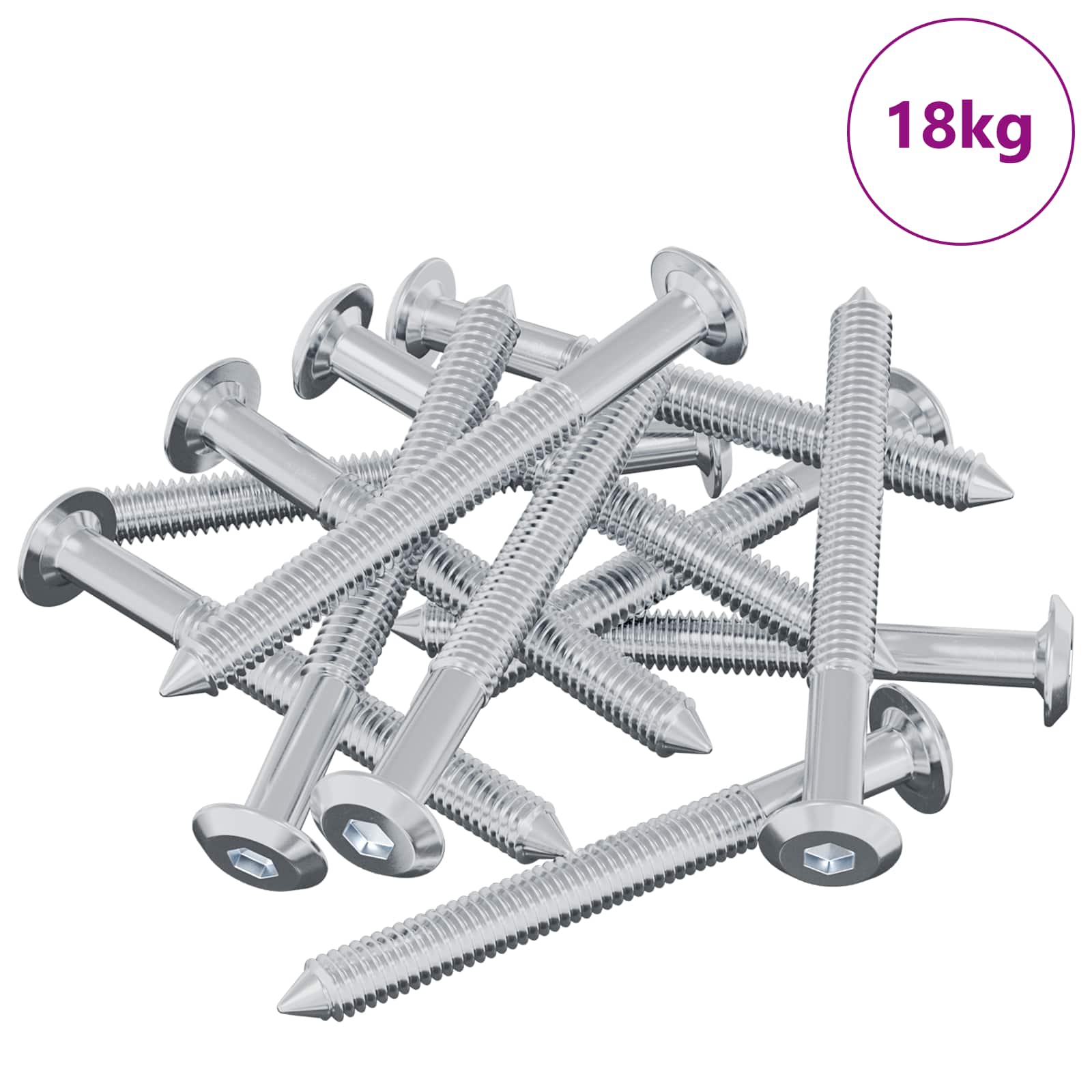 Ruuvi 1600 Pcs Hopea M6 X 60 Mm Teräs