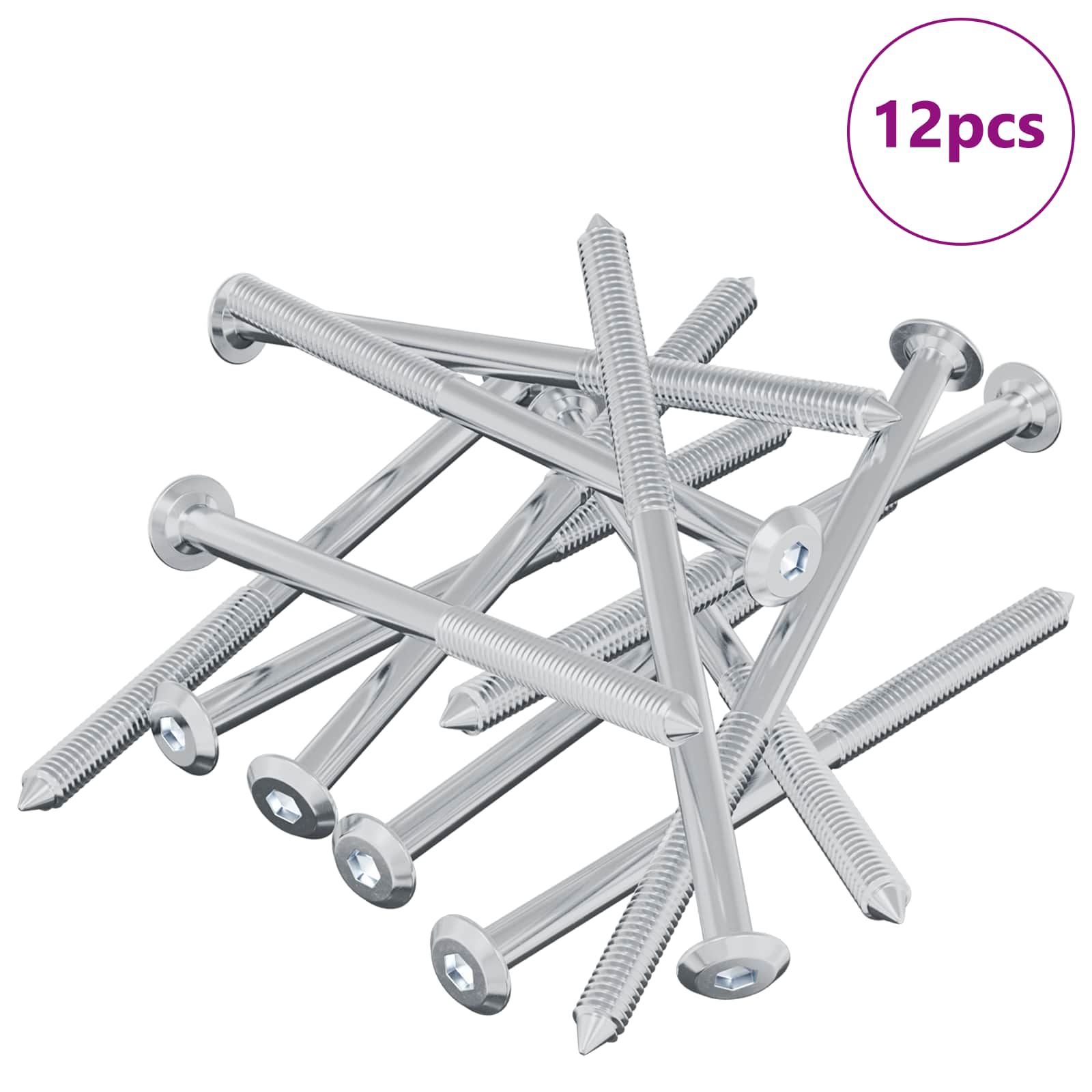 Ruuvi 12 Pcs Hopea M6 X 100 Mm Teräs