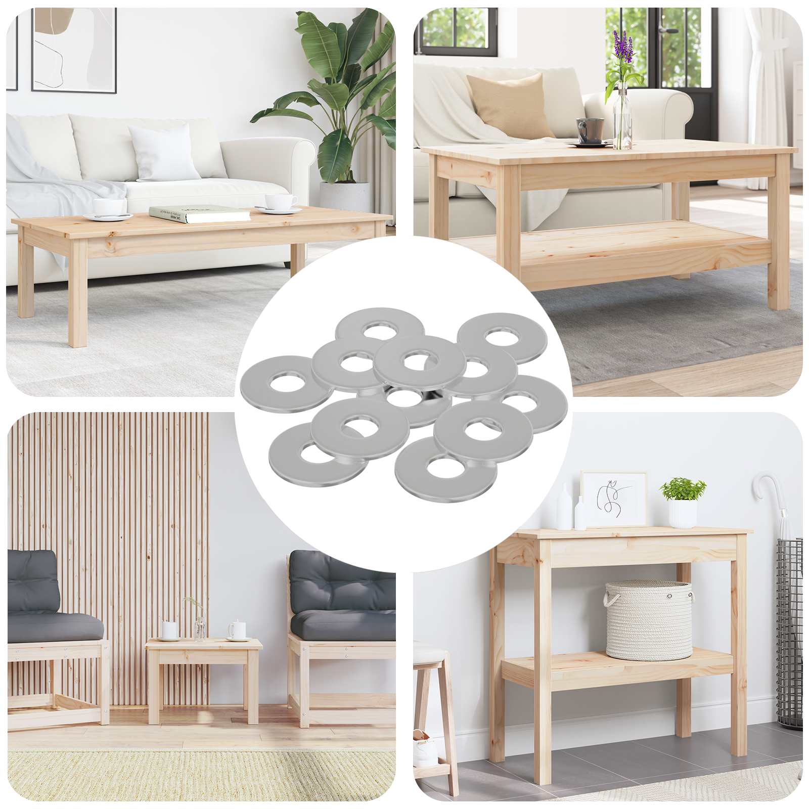 Mutterit 12 Pcs Hopea 12 X 12 X 1,2 Cm Rauta
