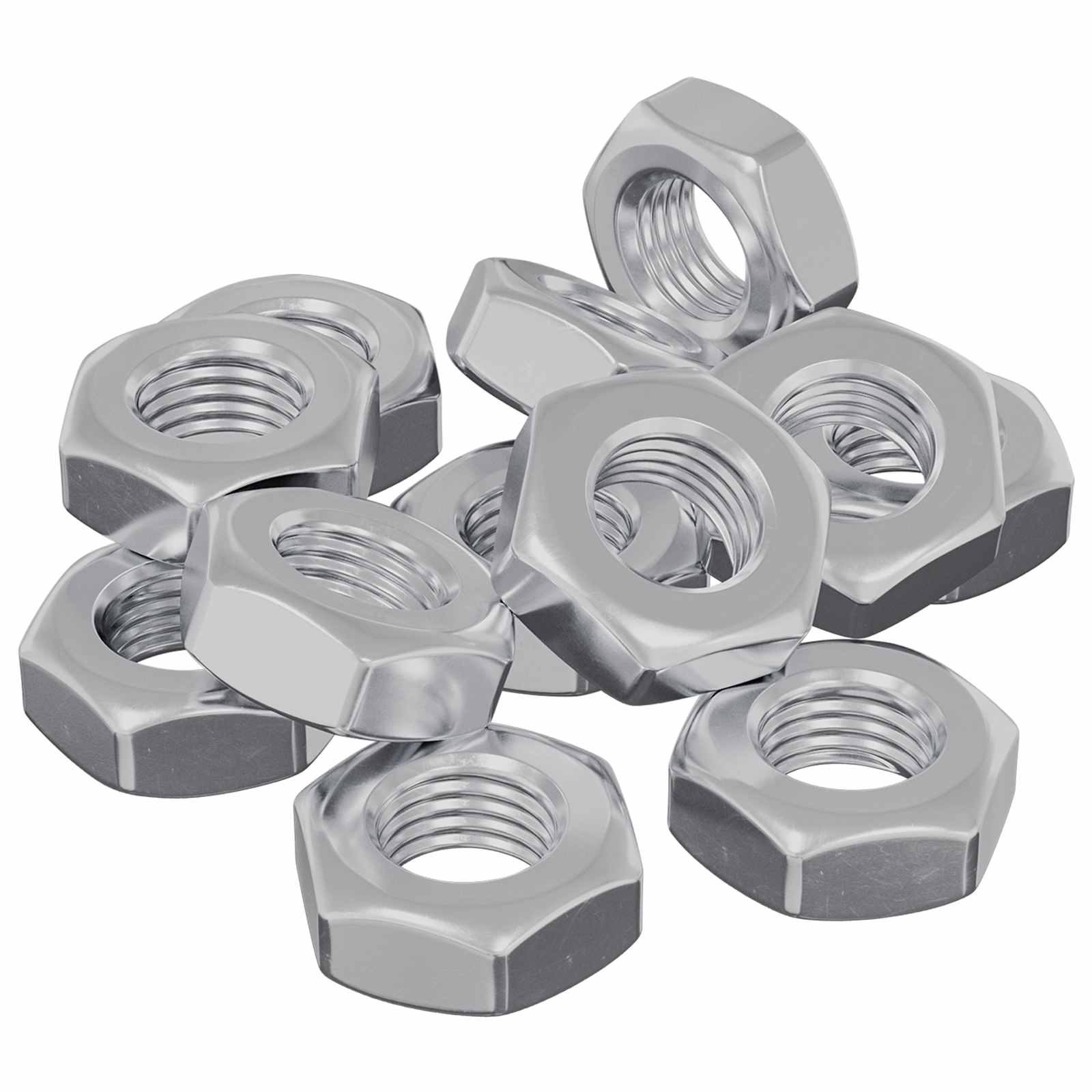 Kuusiokolomutteri 12 Pcs Hopea M8 Metalli