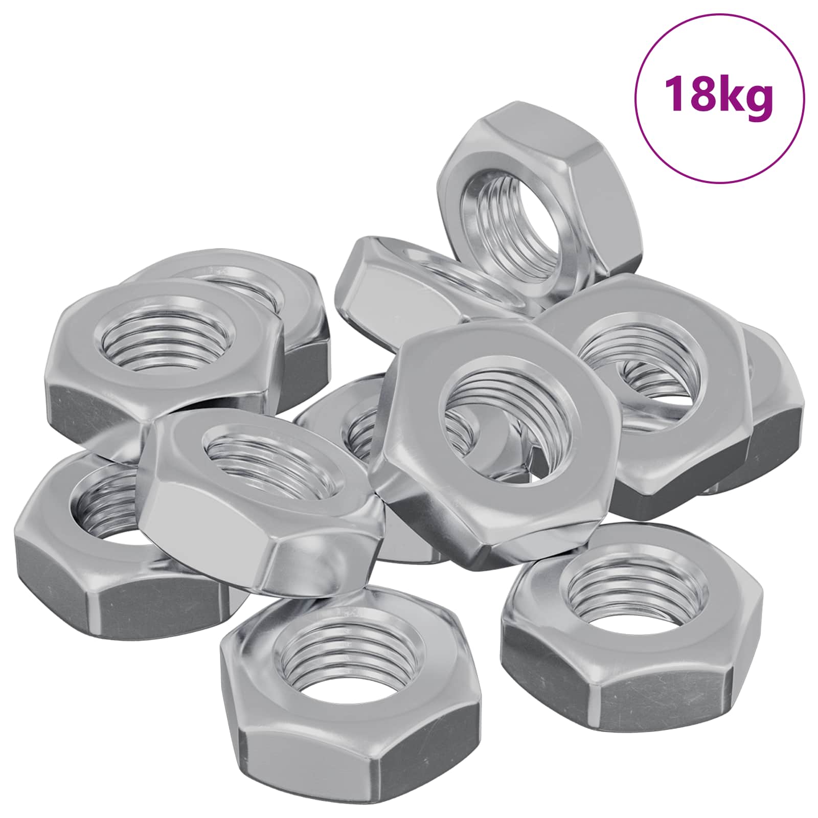 Kuusiokolomutteri 3600 Pcs Hopea Metalli