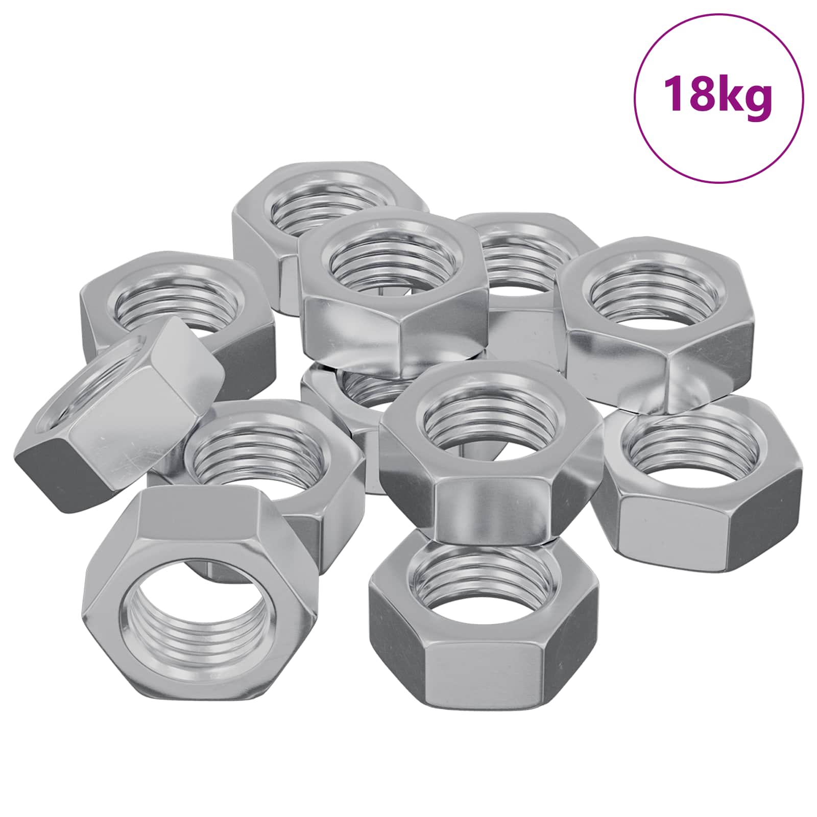 Kuusiokolomutteri 9000 Pcs Hopea Metalli