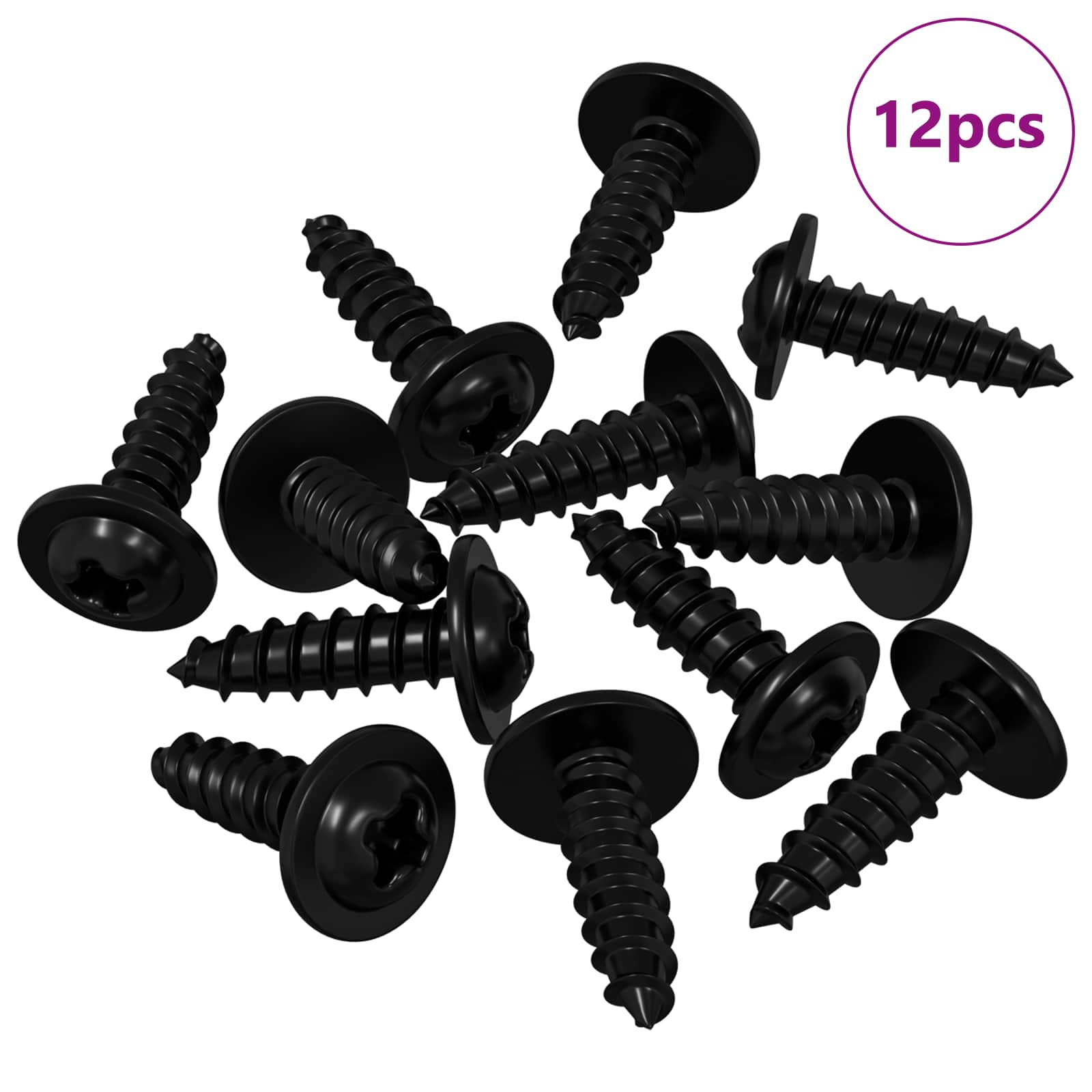 Itsekiertevä Kynsi 12 Pcs Musta 3,5 X 12 Mm Rauta