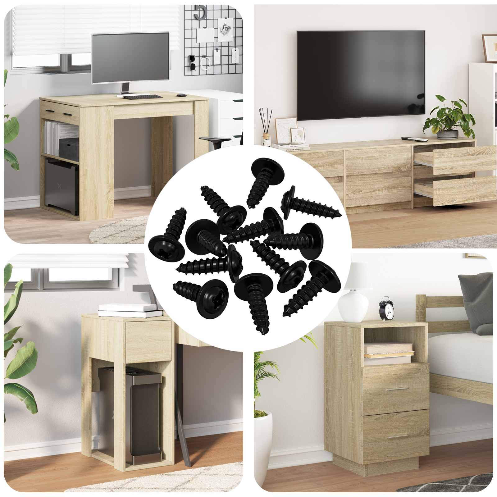 Itsekiertevä Kynsi 16364 Pcs Musta 3,5 X 12 Mm Rauta