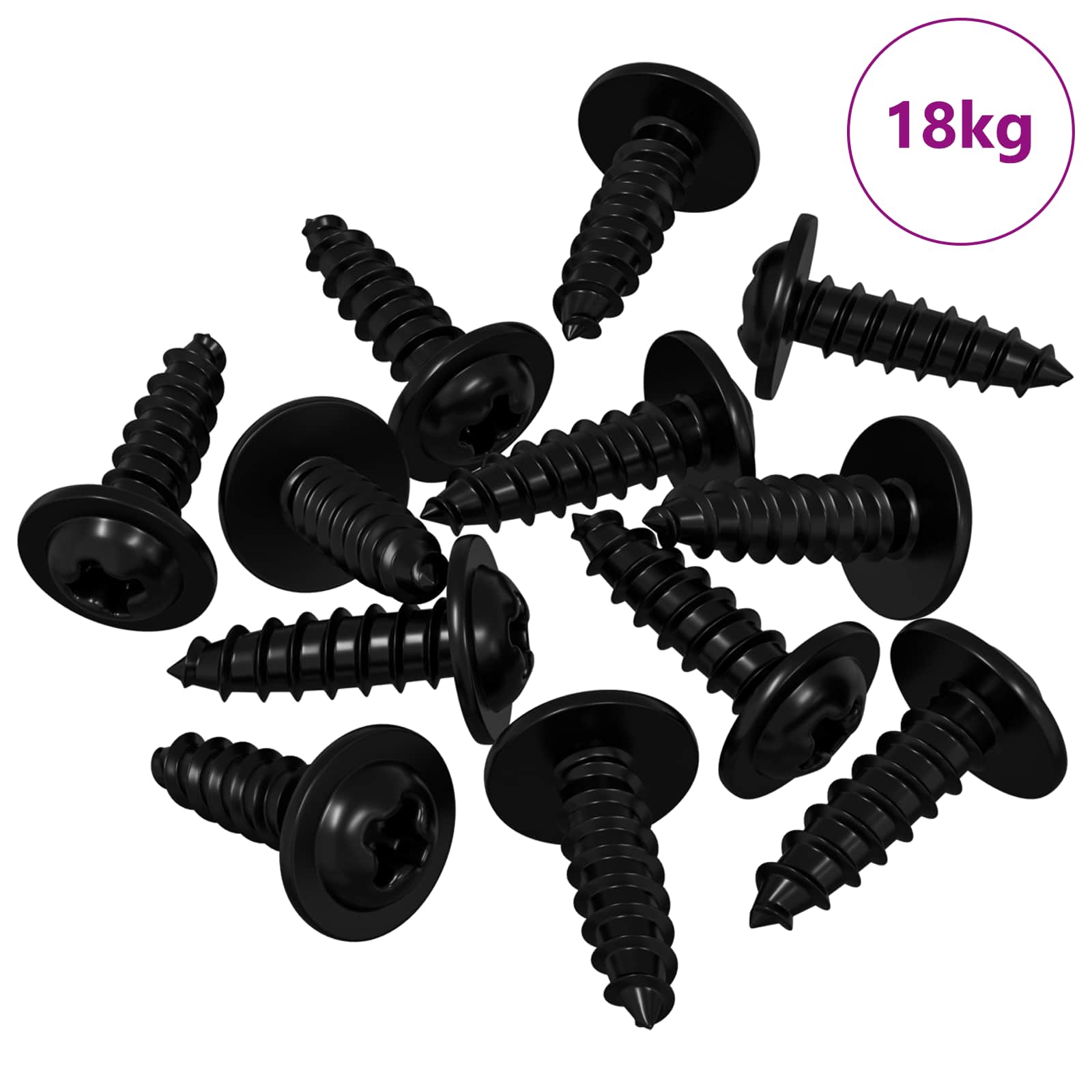 Itsekiertevä Kynsi 16364 Pcs Musta 3,5 X 12 Mm Rauta