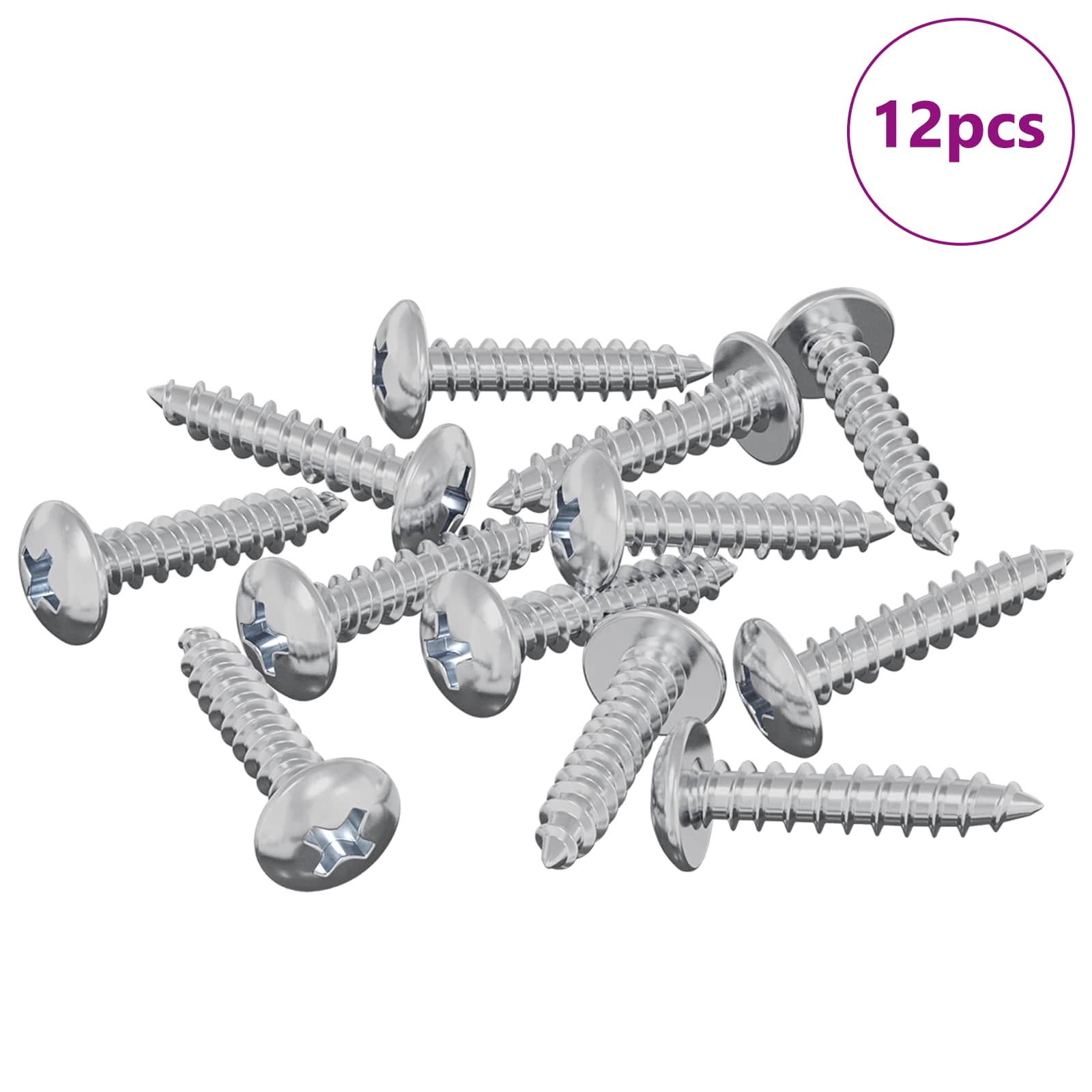 Puuruuvit 12 Pcs Hopea M3,5 X 20 Mm Teräs