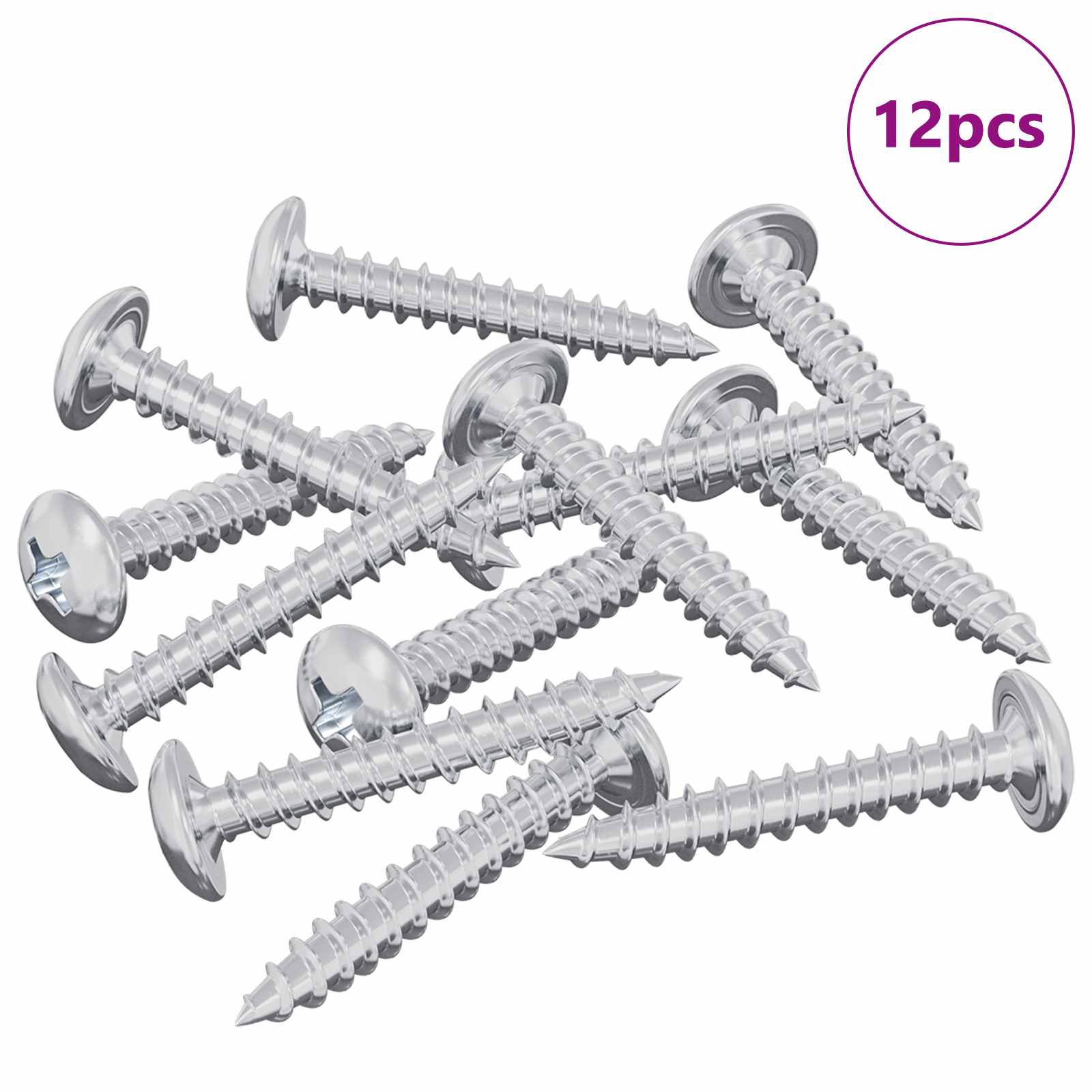 Puuruuvit 12 Pcs Hopea M4 X 25 Mm Teräs