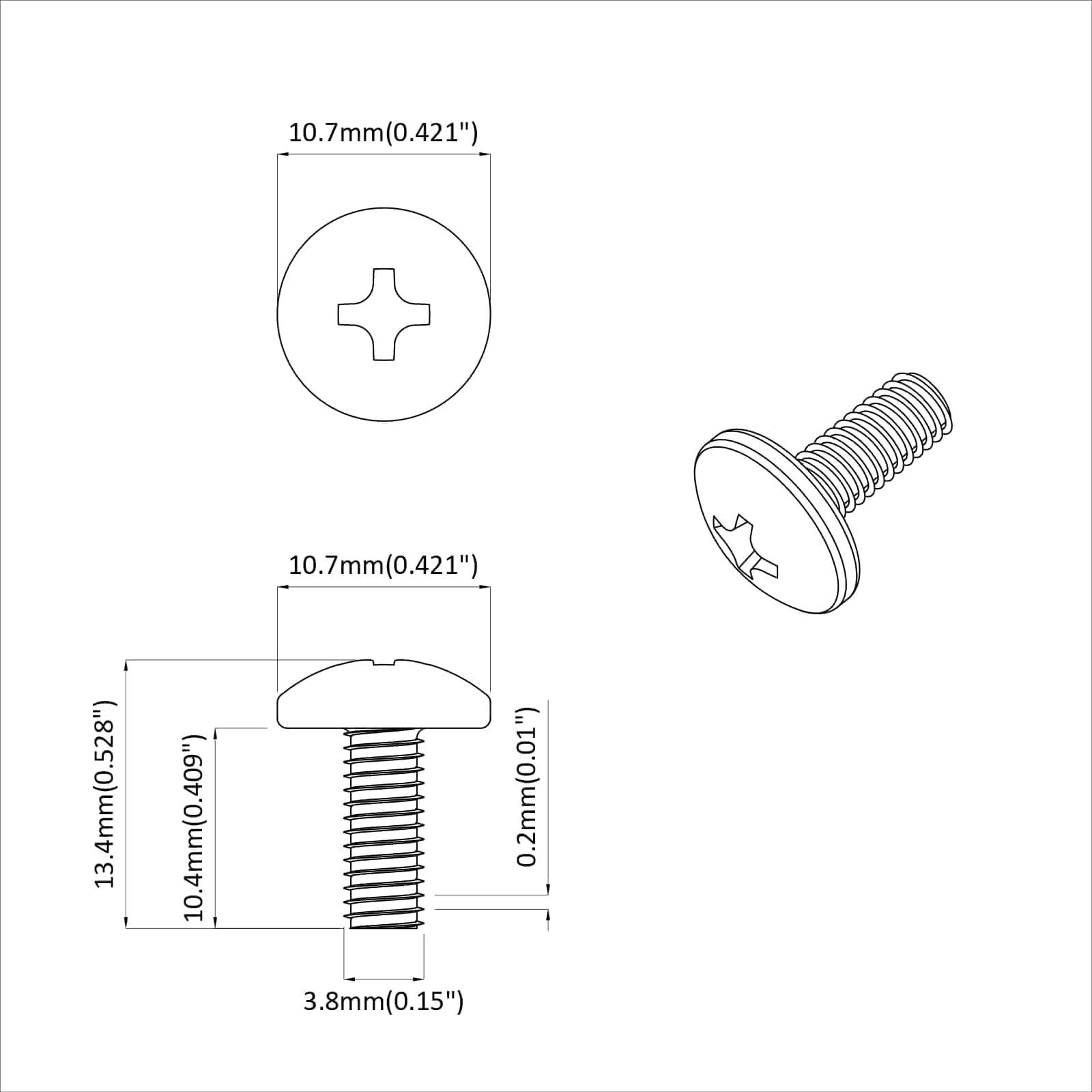Holkkiruuvit 12 Pcs Musta M4 X 10 Mm Rauta