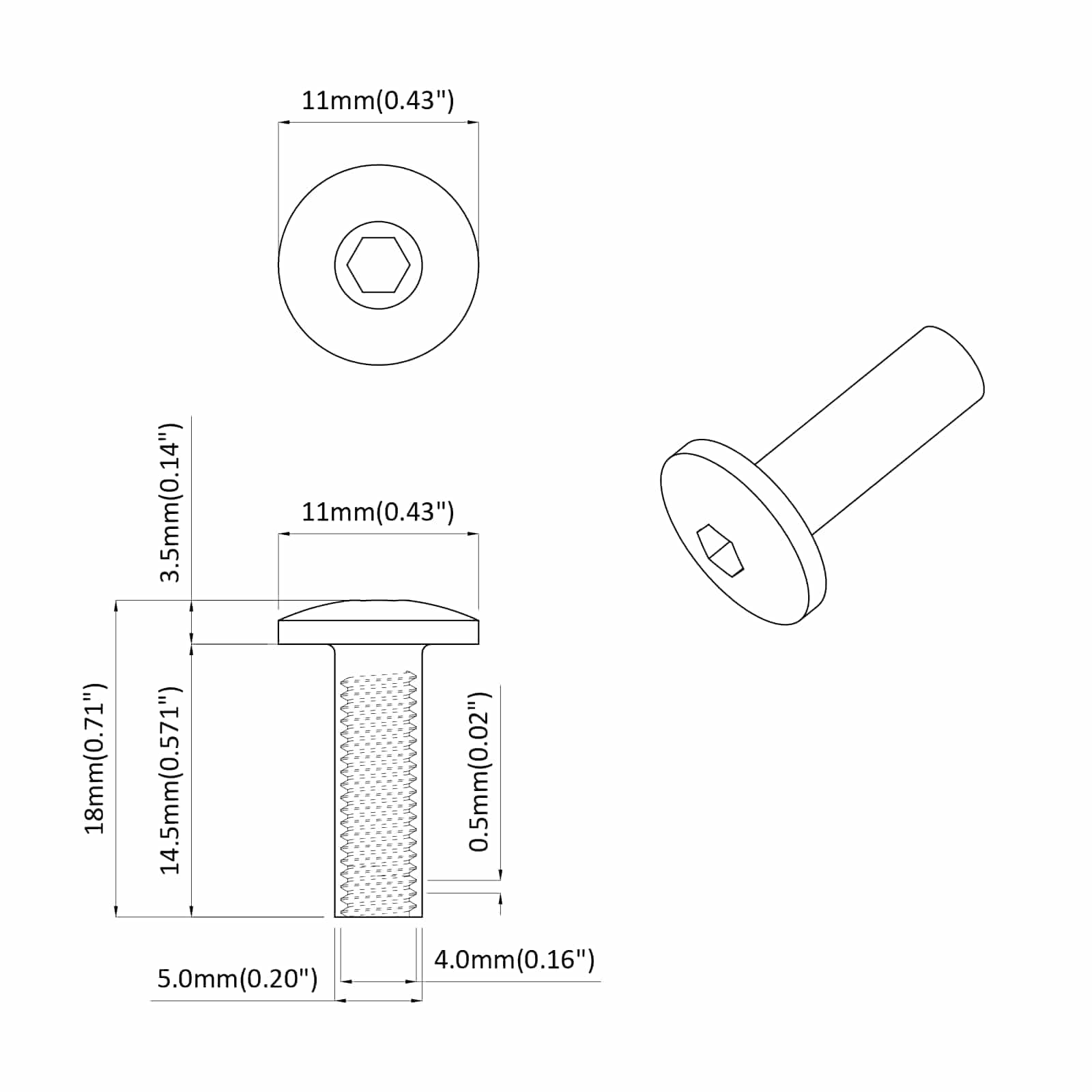 Hihnamutterit 2 Pcs Musta M4 X 14,5 Mm Metalli