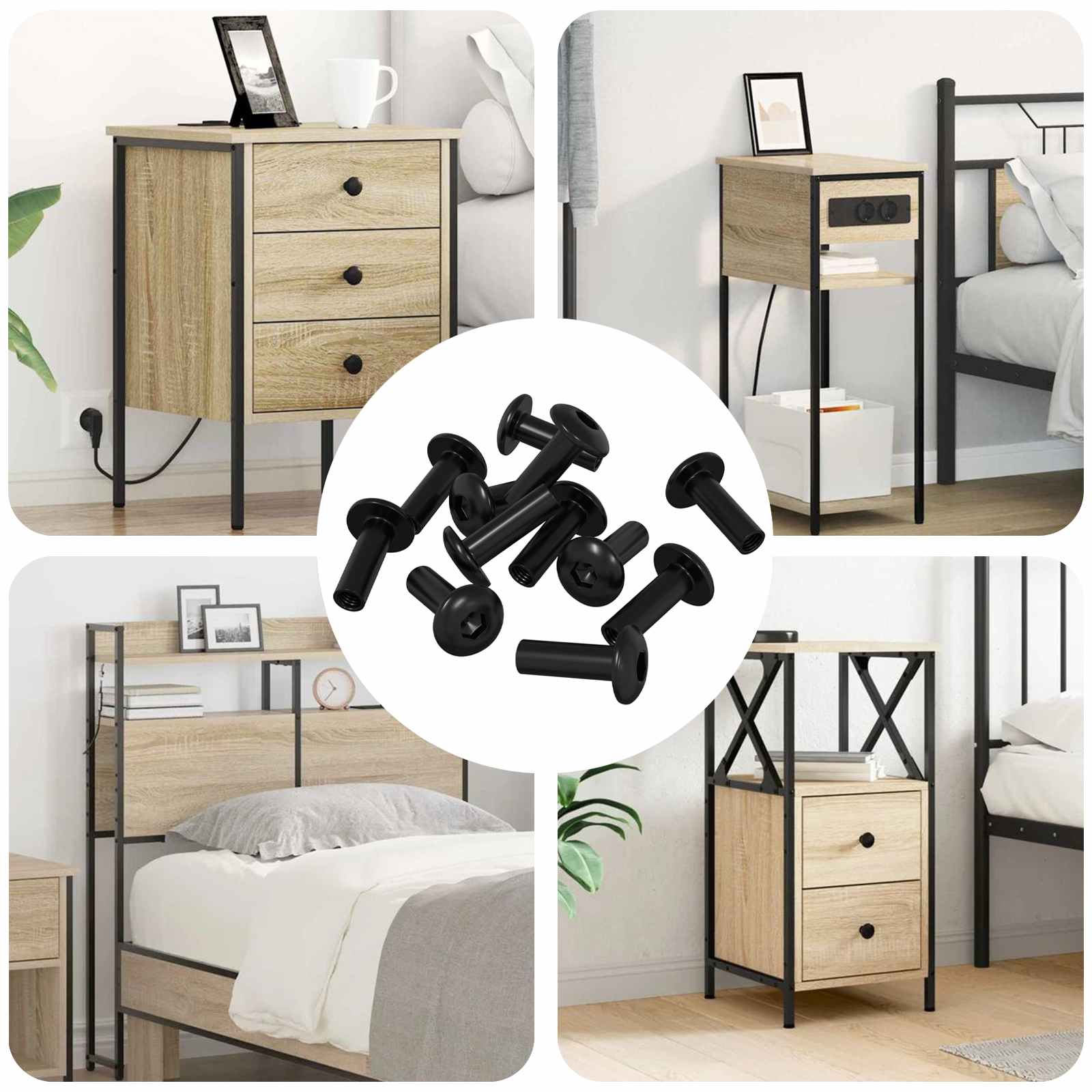 Hihnamutterit 8451 Pcs Musta Metalli