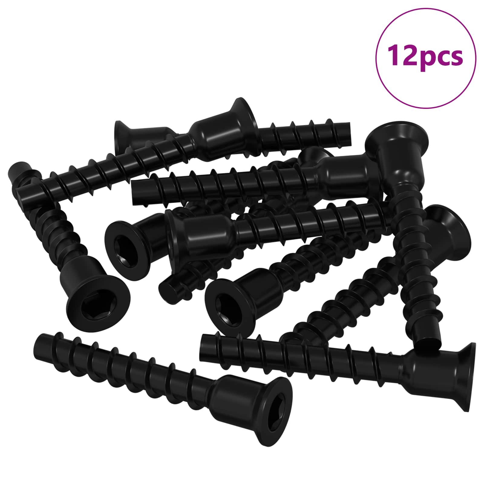 Pistorasian Korkea Ruuvi 12 Pcs Musta 7 X 40 Mm Rauta