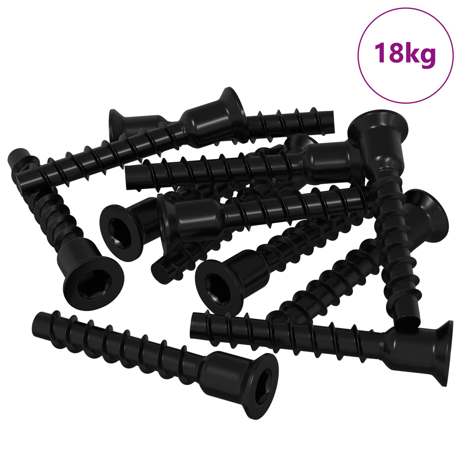 Pistorasian Korkea Ruuvi 3072 Pcs Musta 7 X 40 Mm Rauta