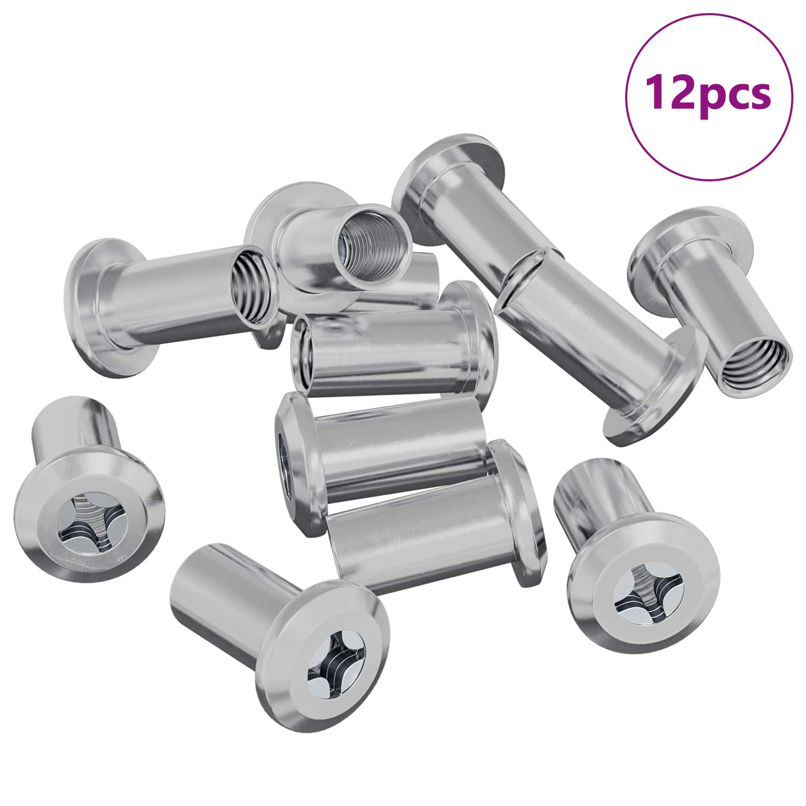 Lukituspultti 12 Pcs Nikkeli M6 X 25 Mm Teräs