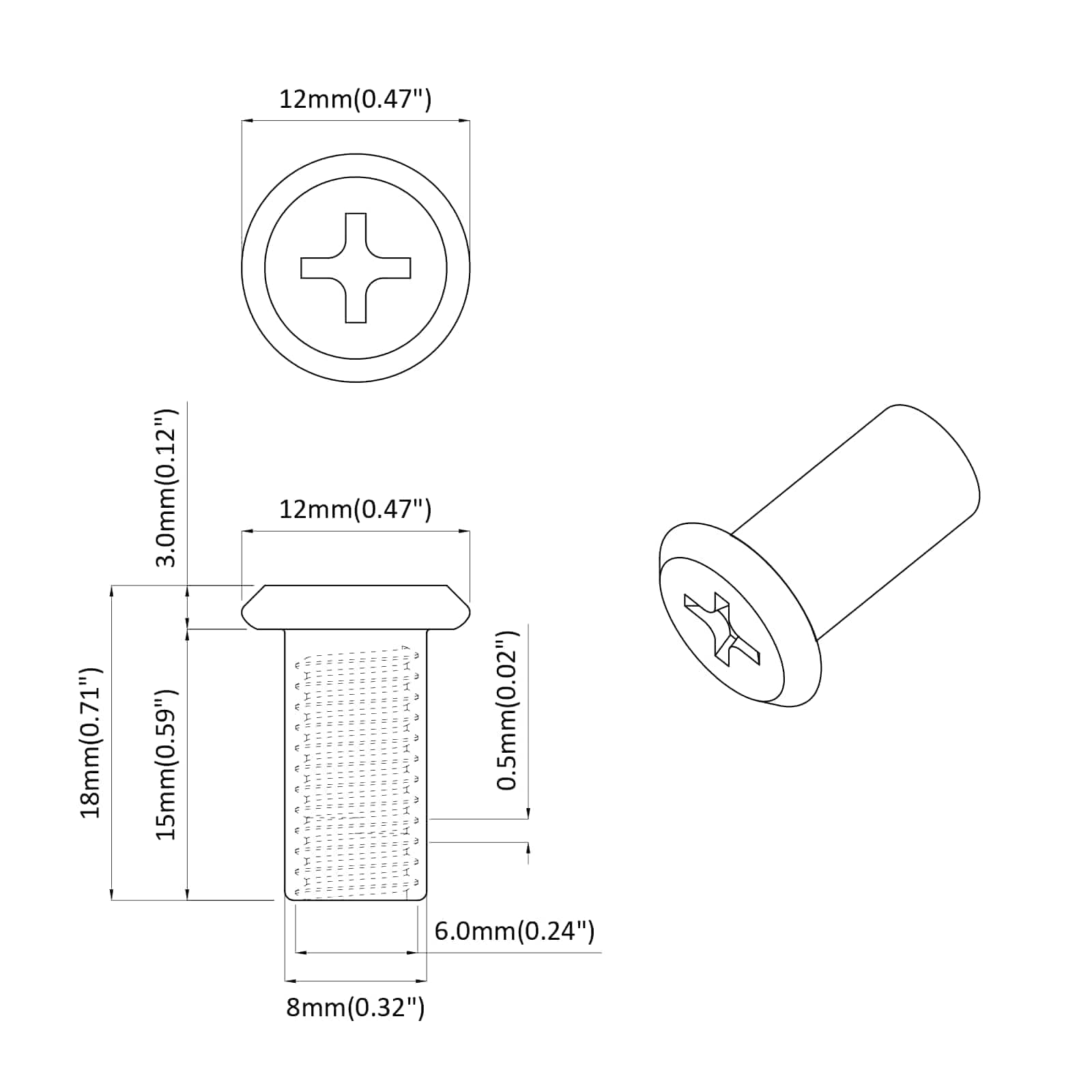 Lukituspultti 2 Pcs Hopea M6 X 15 Mm Teräs