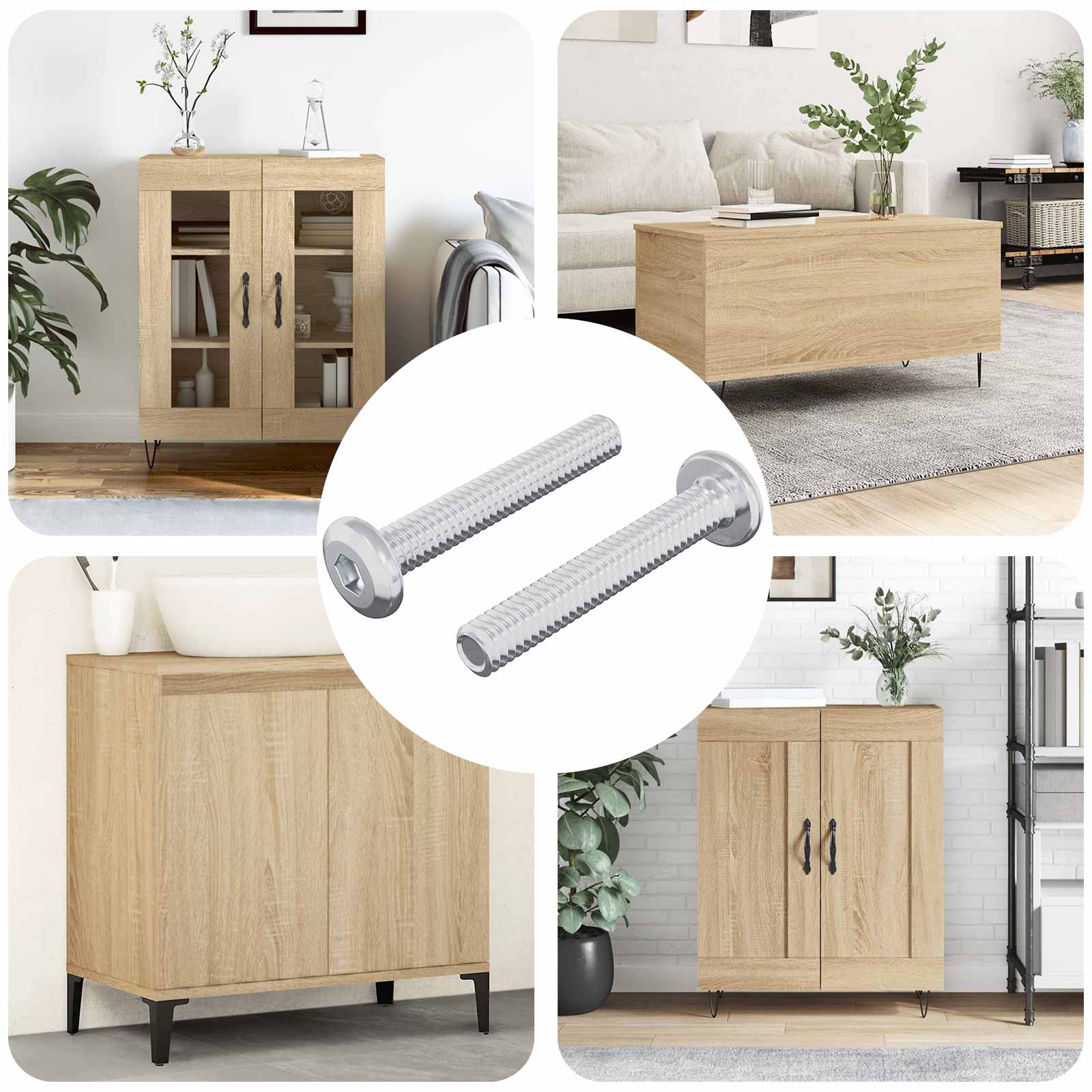 Lukitusruuvi Yksivärinen 2 Pcs Hopea M6 X 35 Mm Teräs