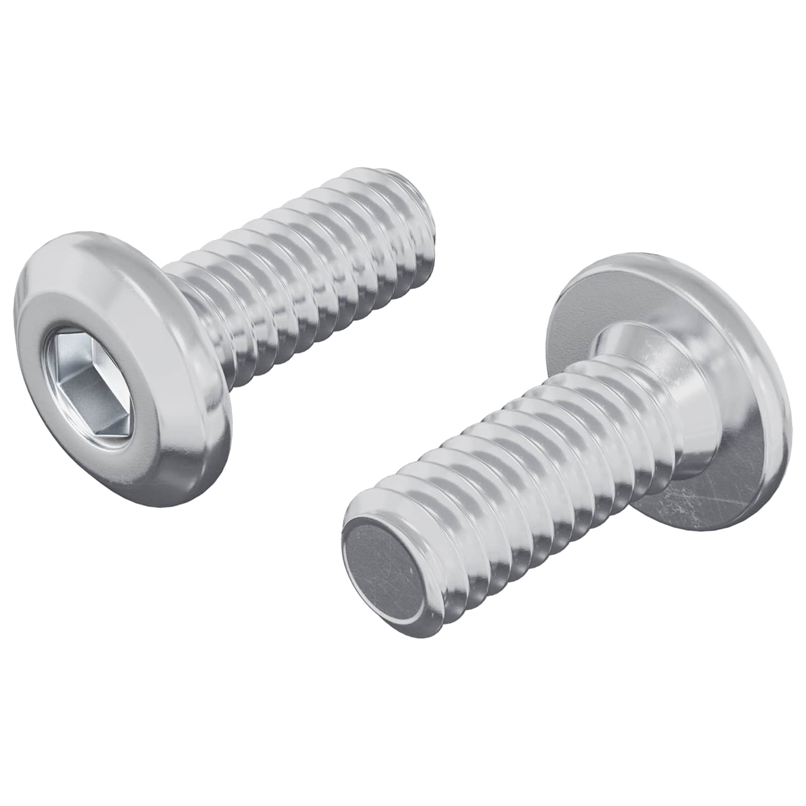 Päätylukitusruuvi 2 Pcs Hopea M6 X 15 Mm Teräs
