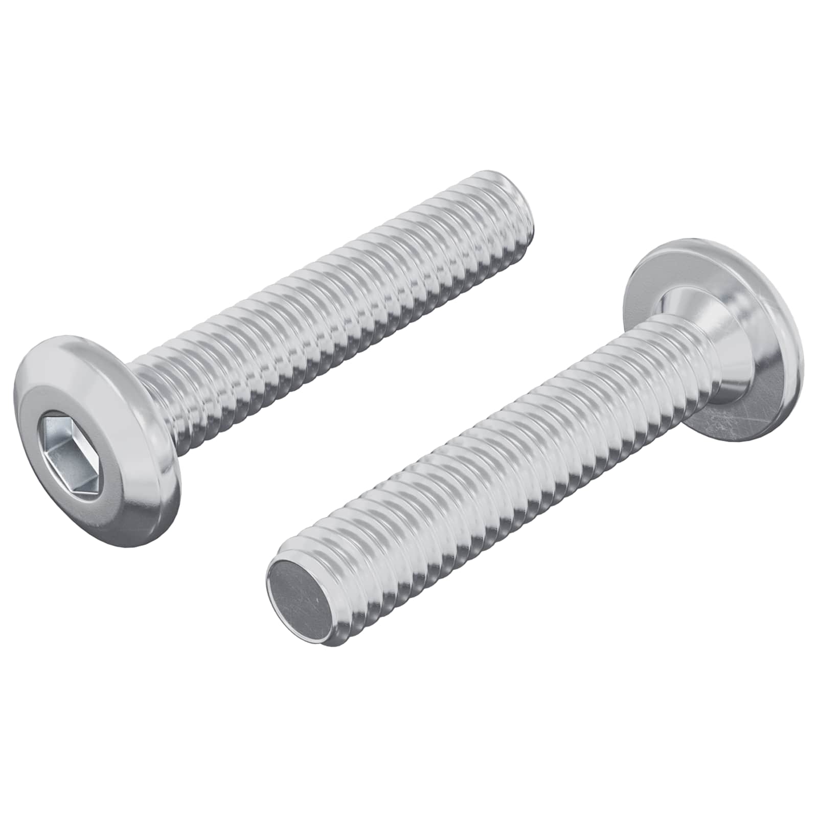 Päätylukitusruuvi 2 Pcs Hopea M6 X 30 Mm Teräs