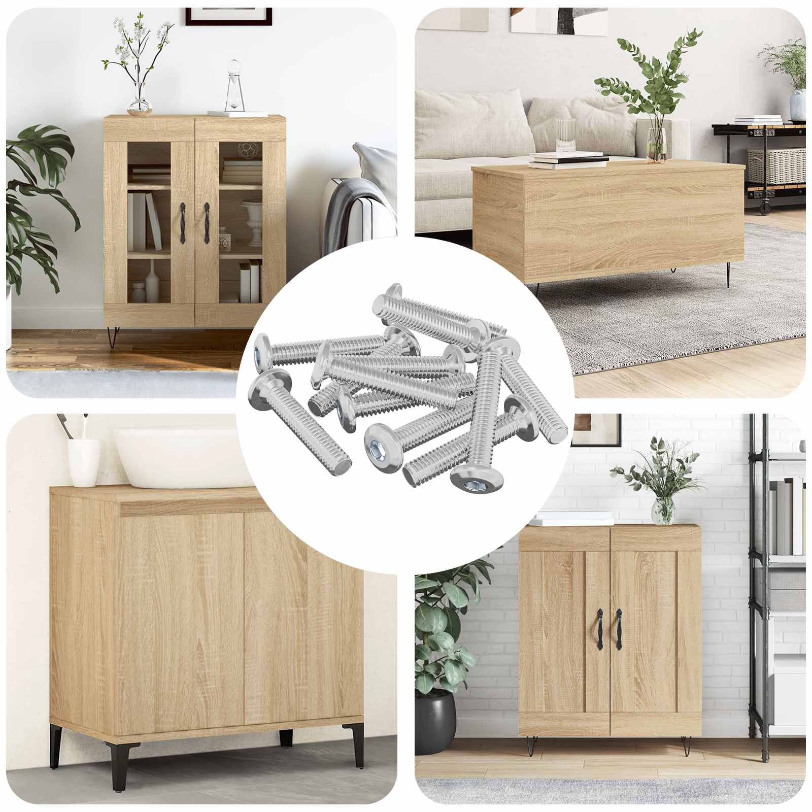 Päätylukitusruuvi 12 Pcs Hopea M6 X 30 Mm Teräs