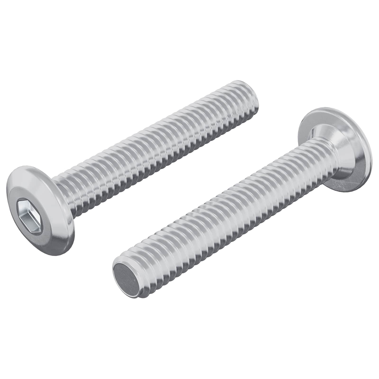 Päätylukitusruuvi 2 Pcs Hopea M6 X 35 Mm Teräs