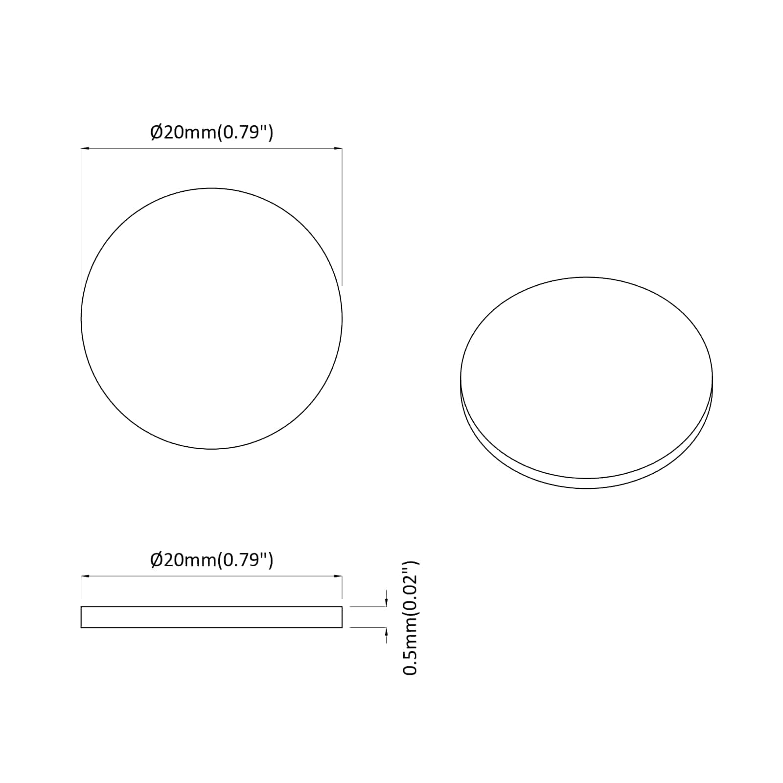 Tarra 12 Pcs Valkoinen Ø 20 X 0,5 Mm Paperi