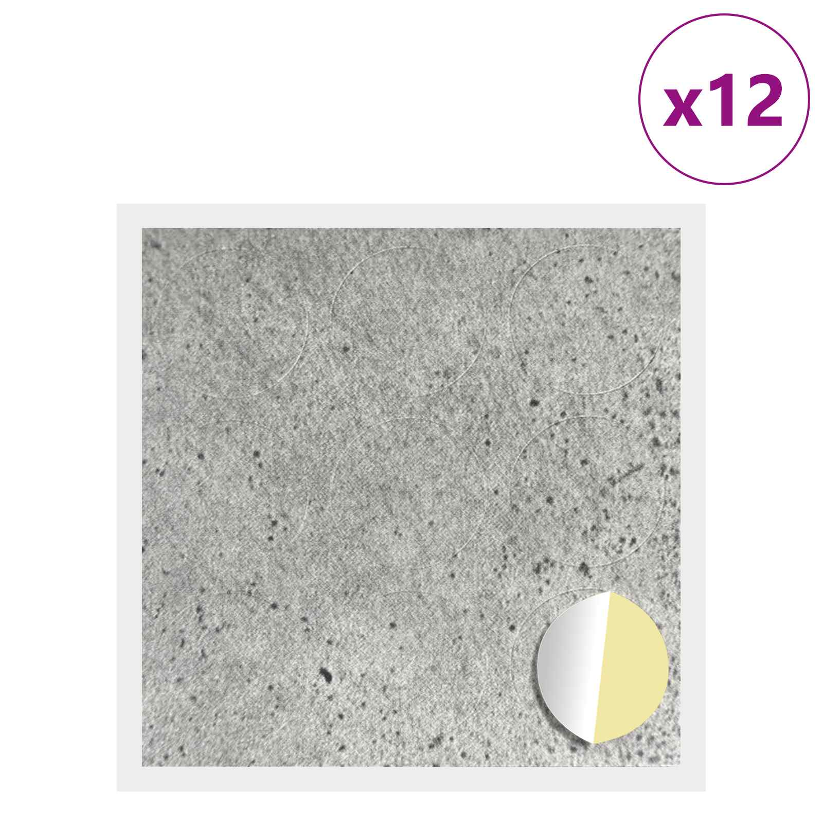 Itsekiinnittyvä Ruuvikansi 12 Pcs Betoni Harmaa Ø 20 X 0,5 Mm