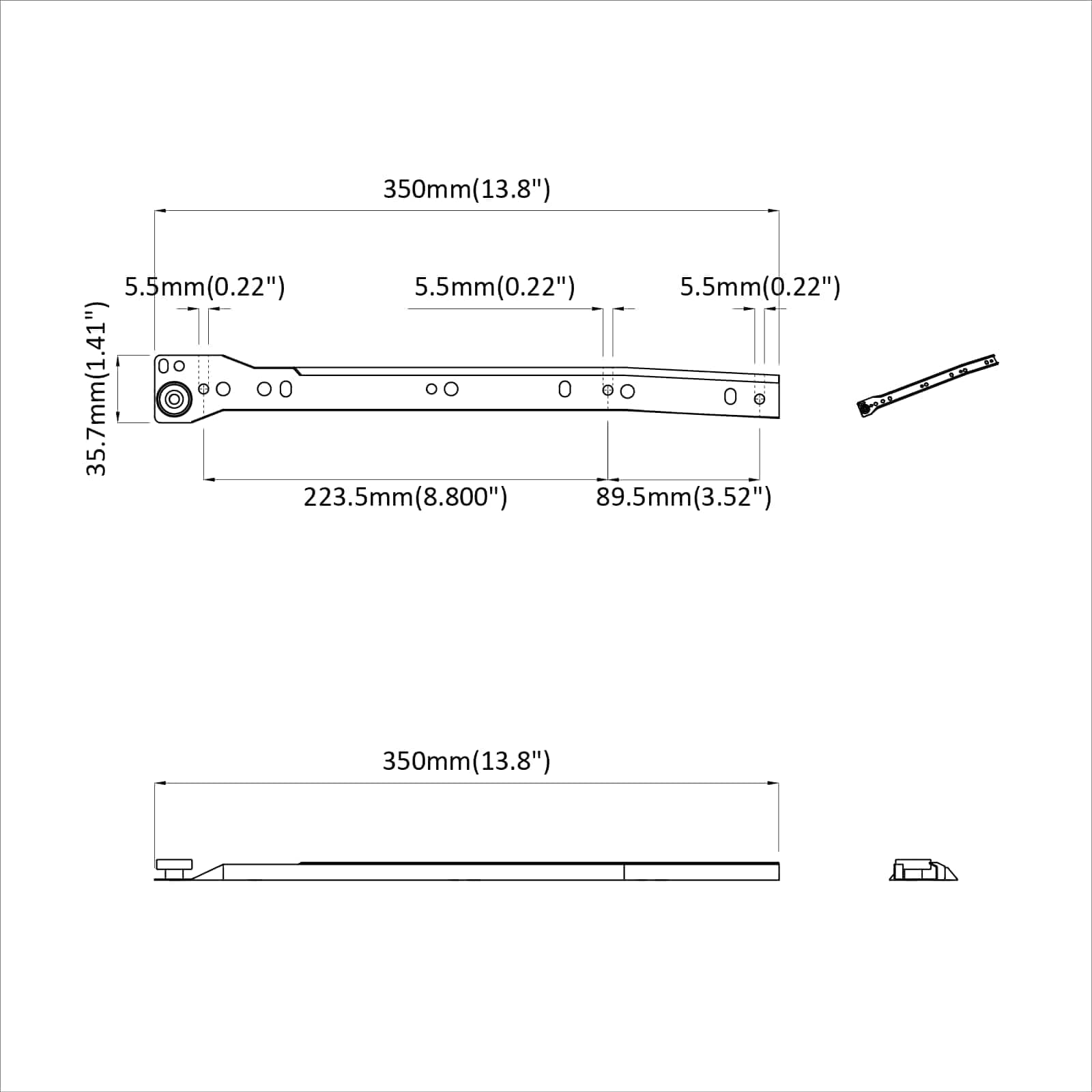 Laatikkosanka 2 Pcs Valkoinen 350 Mm Teräs