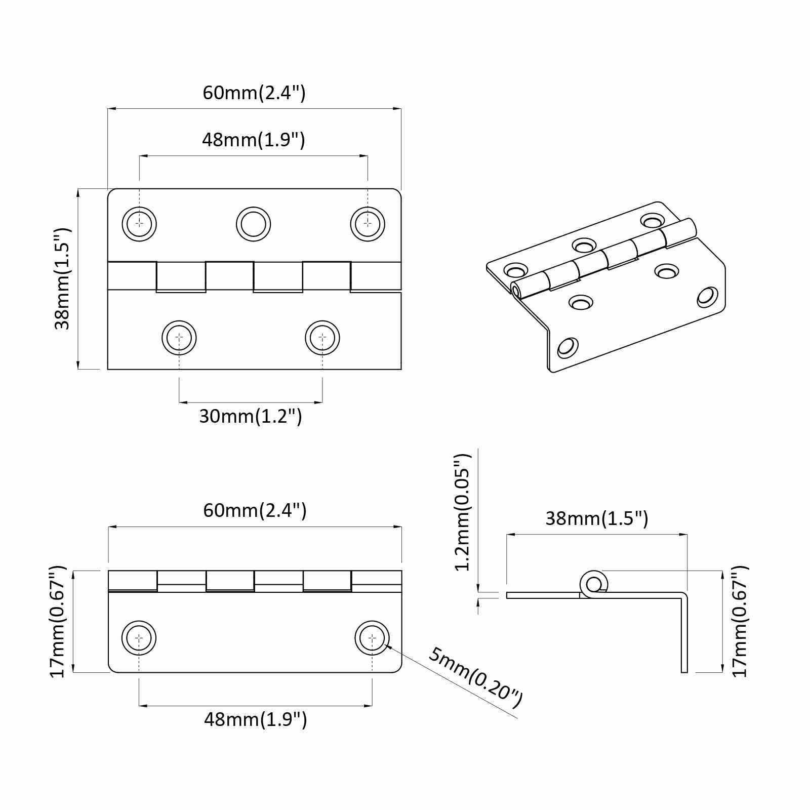 Sarana 12 Pcs Musta 38 X 17 X 60 Mm Rauta