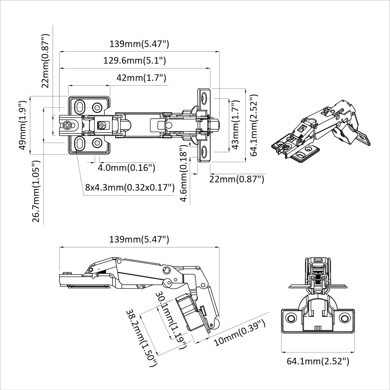 Sarana 2 Pcs Nikkeli 139 X 64,1 X 10 Mm Rauta