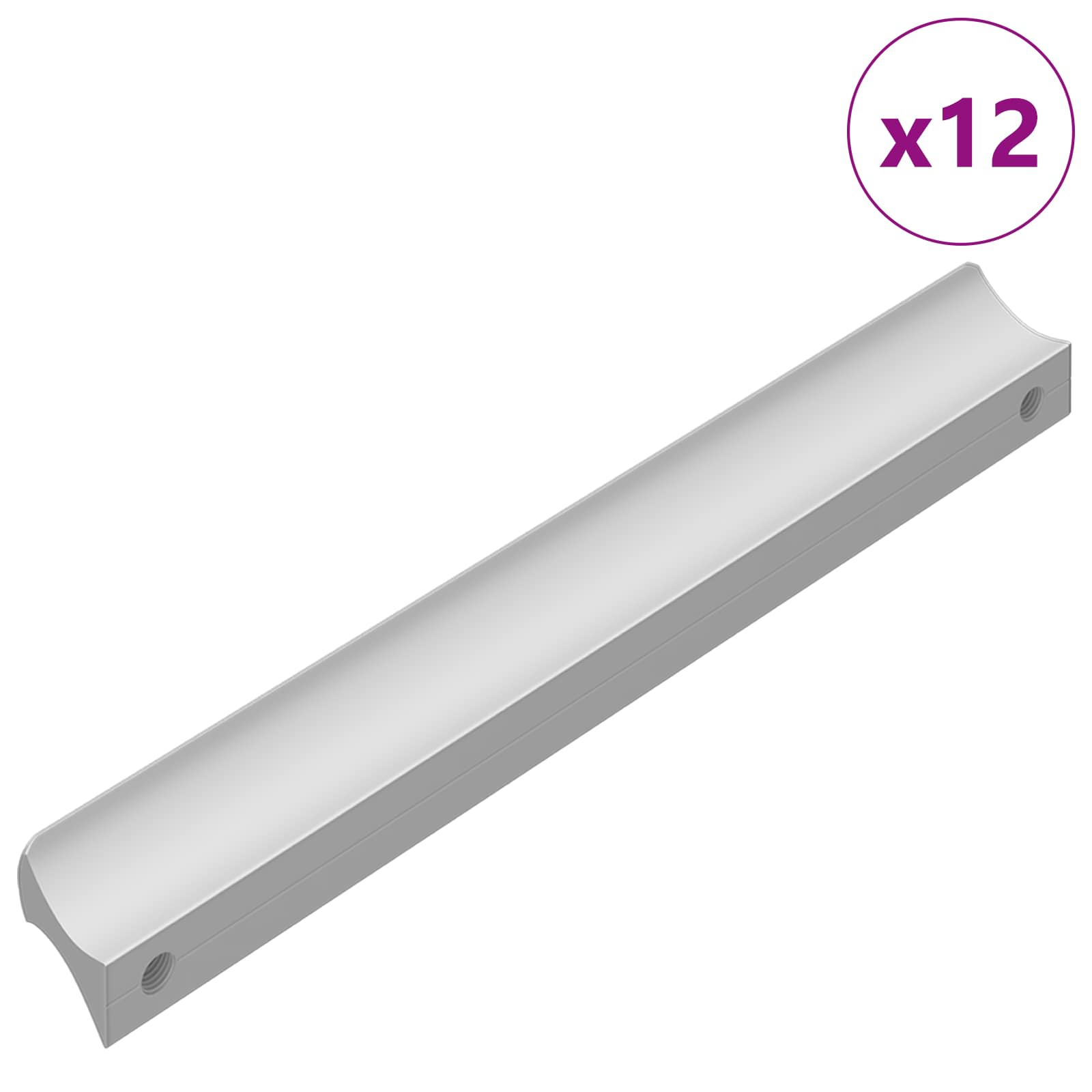 Kahva Yksivärinen 12 Pcs Hopea 105.7 X 7.4 X 15.5 Mm Alumiini
