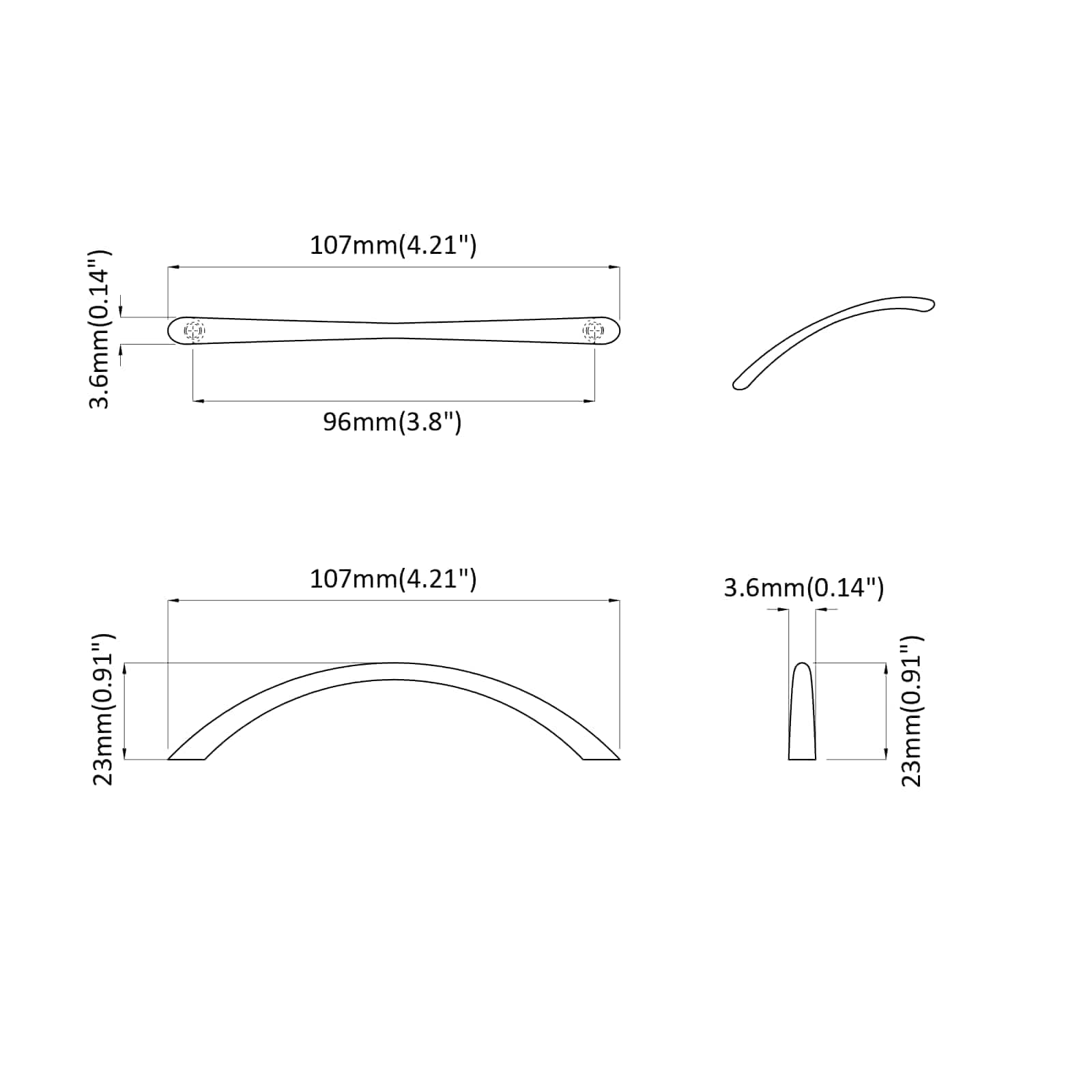 Kahva 2 Pcs Hopea 107 X 3.6 X 23 Mm Ruostumaton Teräs
