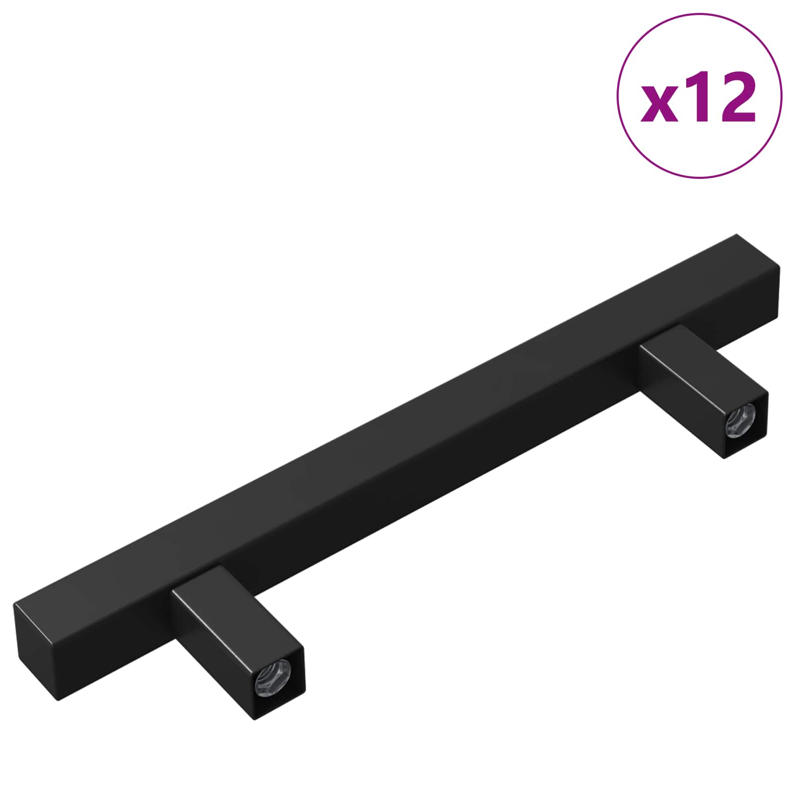 Kaappikahva 12 Pcs Musta 150 X 12,3 X 35,2 Mm Ruostumaton Teräs