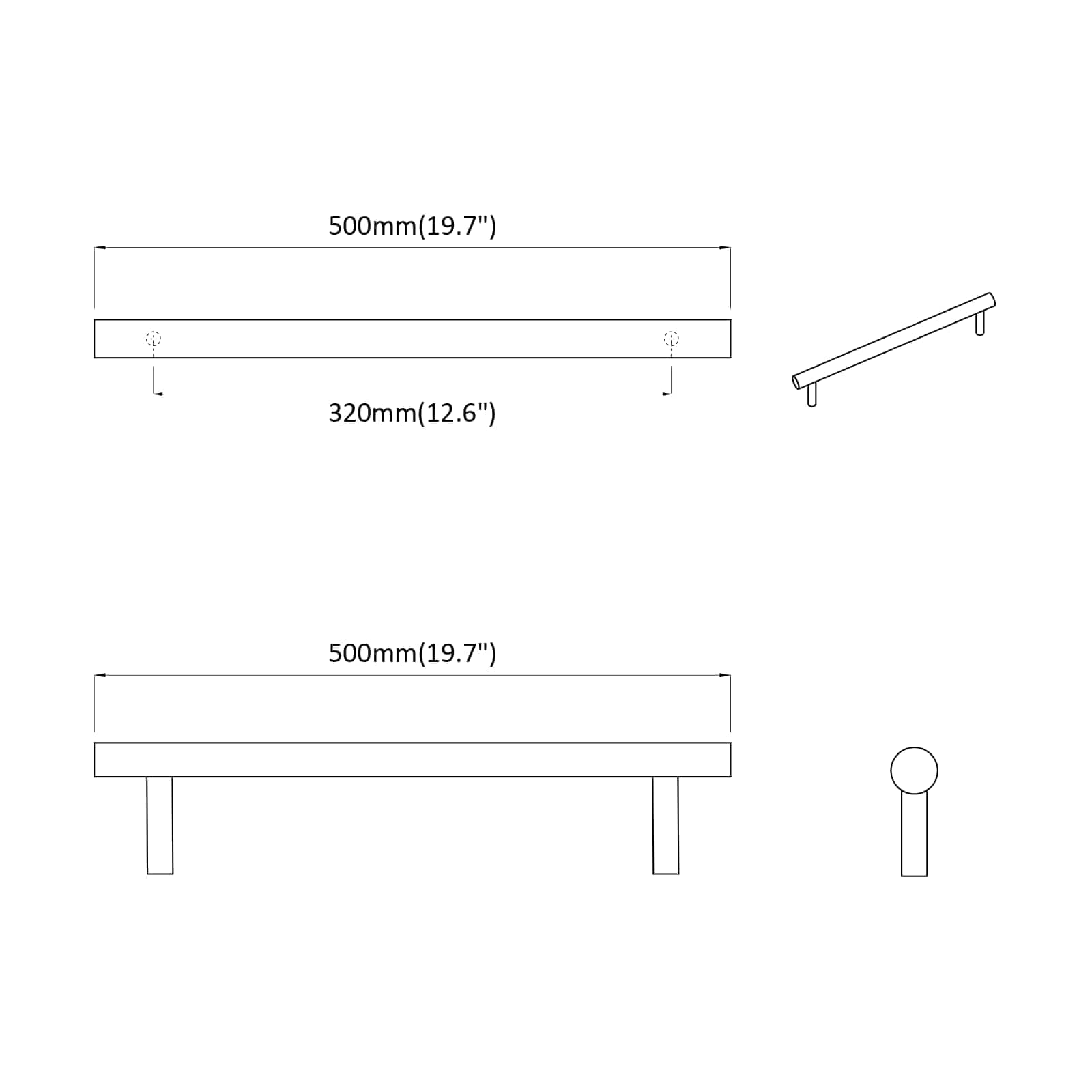 Kahva 12 Pcs Hopea 500 Mm Teräs