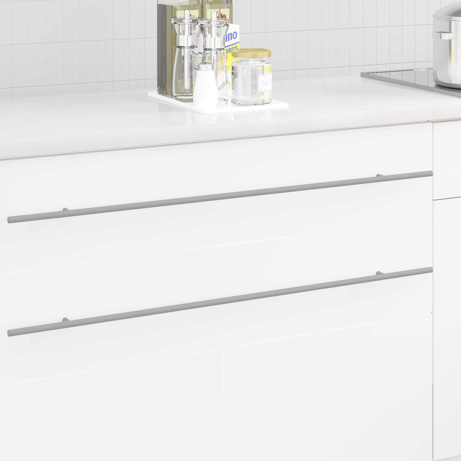 Kaappikahva 2 Pcs Hopea 900 Mm Ruostumaton Teräs