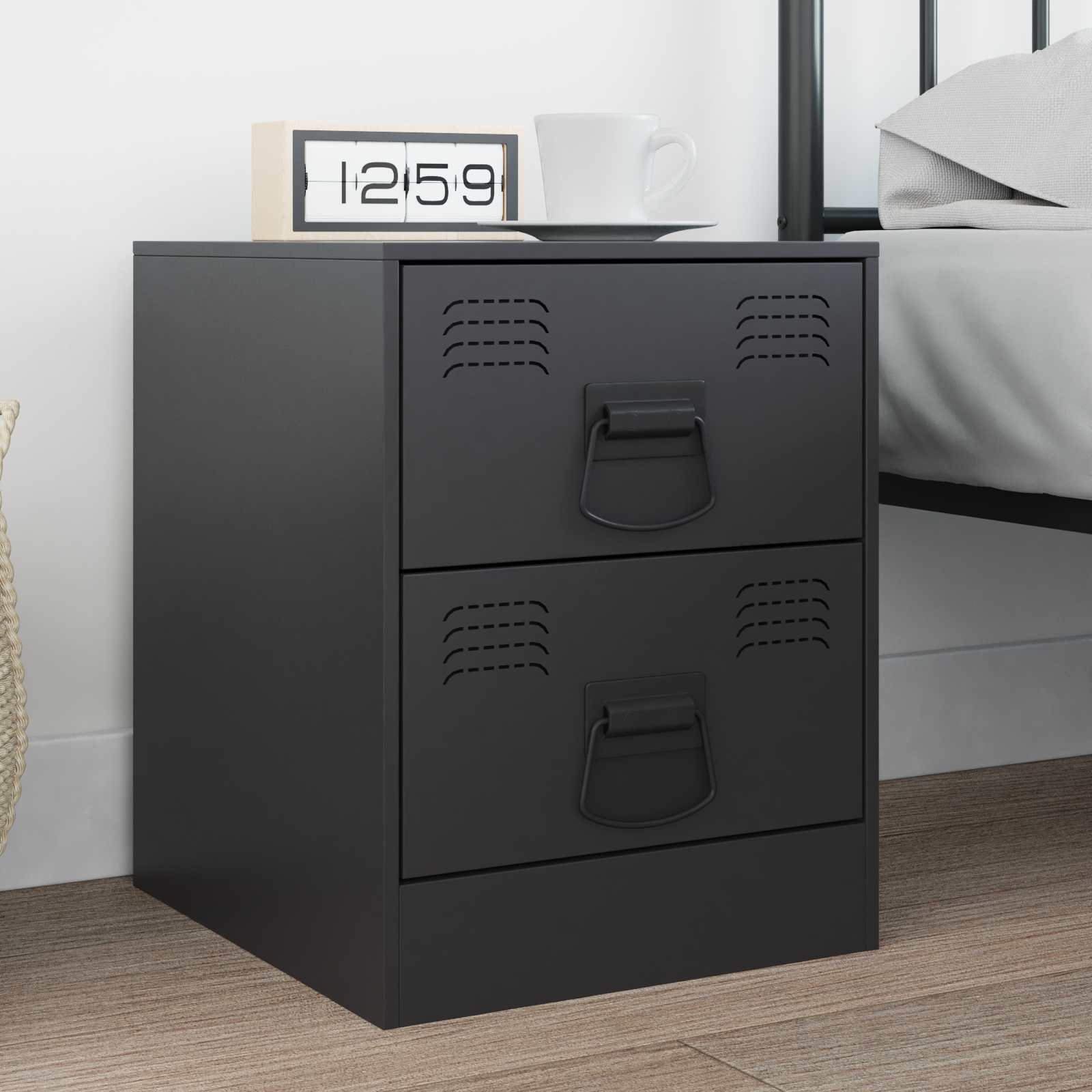 Kaappikahvat 2 Pcs Musta 85 X 45 Mm Metalli